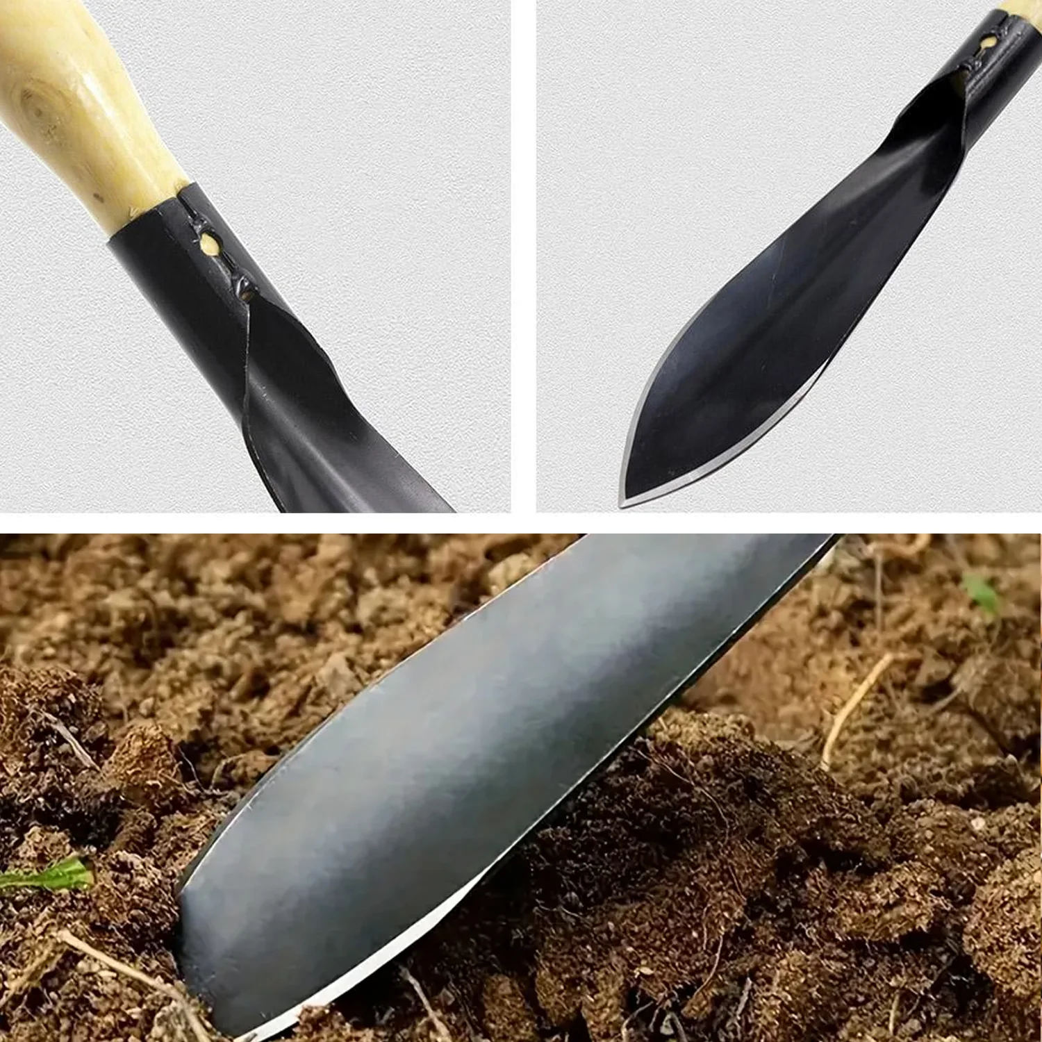 Heavy Duty Gardening Trowel with Wooden Handle (1 Pc) - Image 6