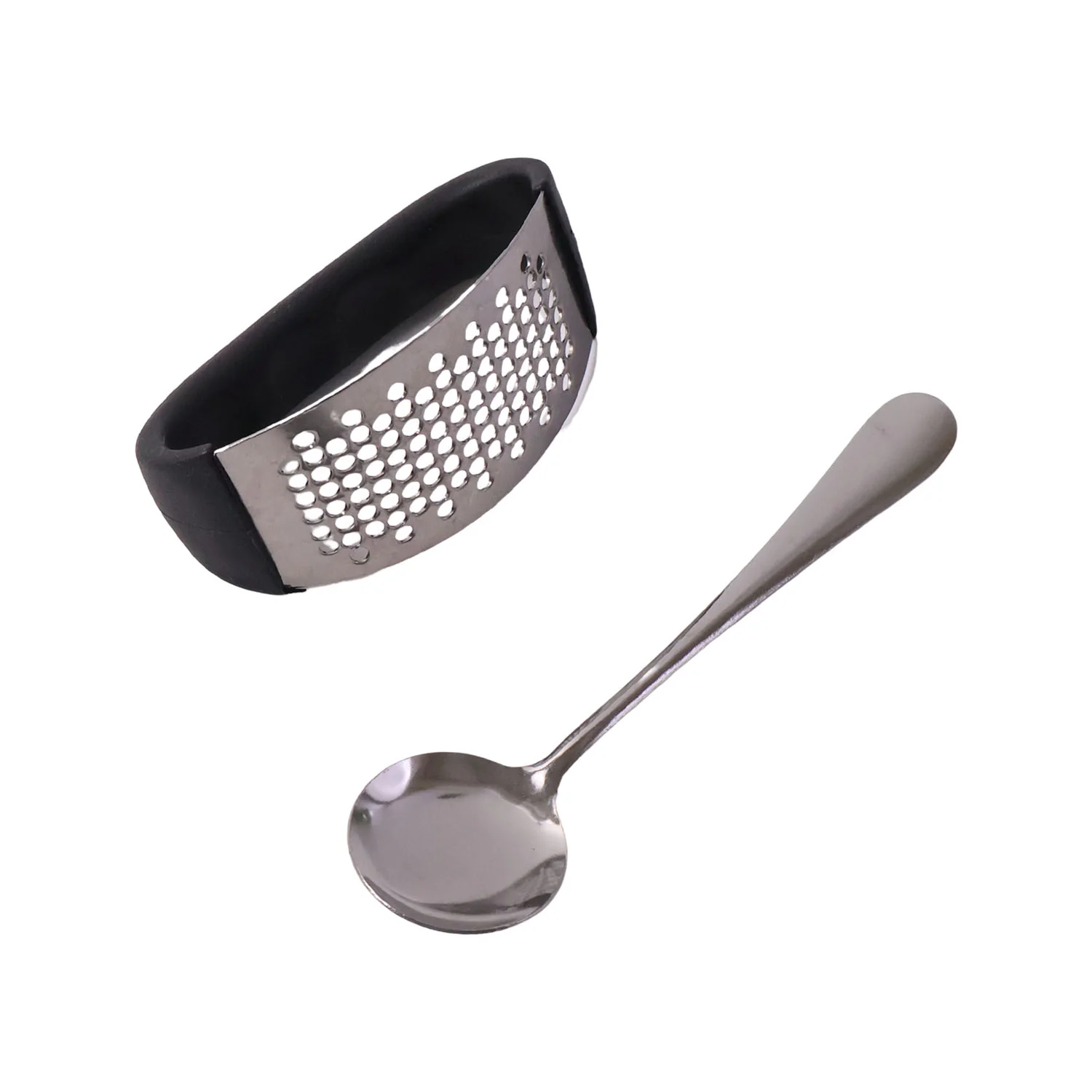 Heavy-Duty Garlic Press Tool with Spoon Set (2 Pc Set) - Image 5