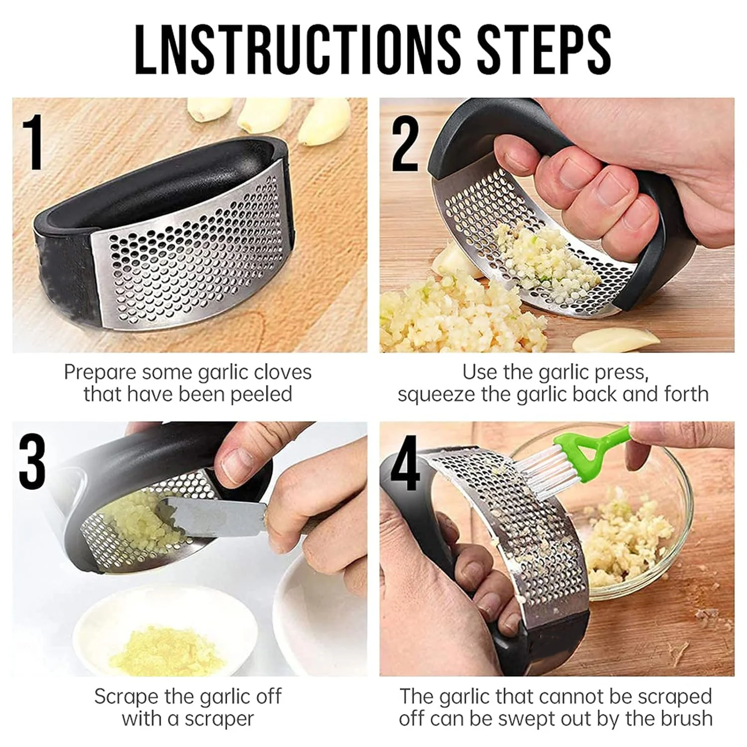 Heavy-Duty Garlic Press Tool with Spoon Set (2 Pc Set) - Image 8