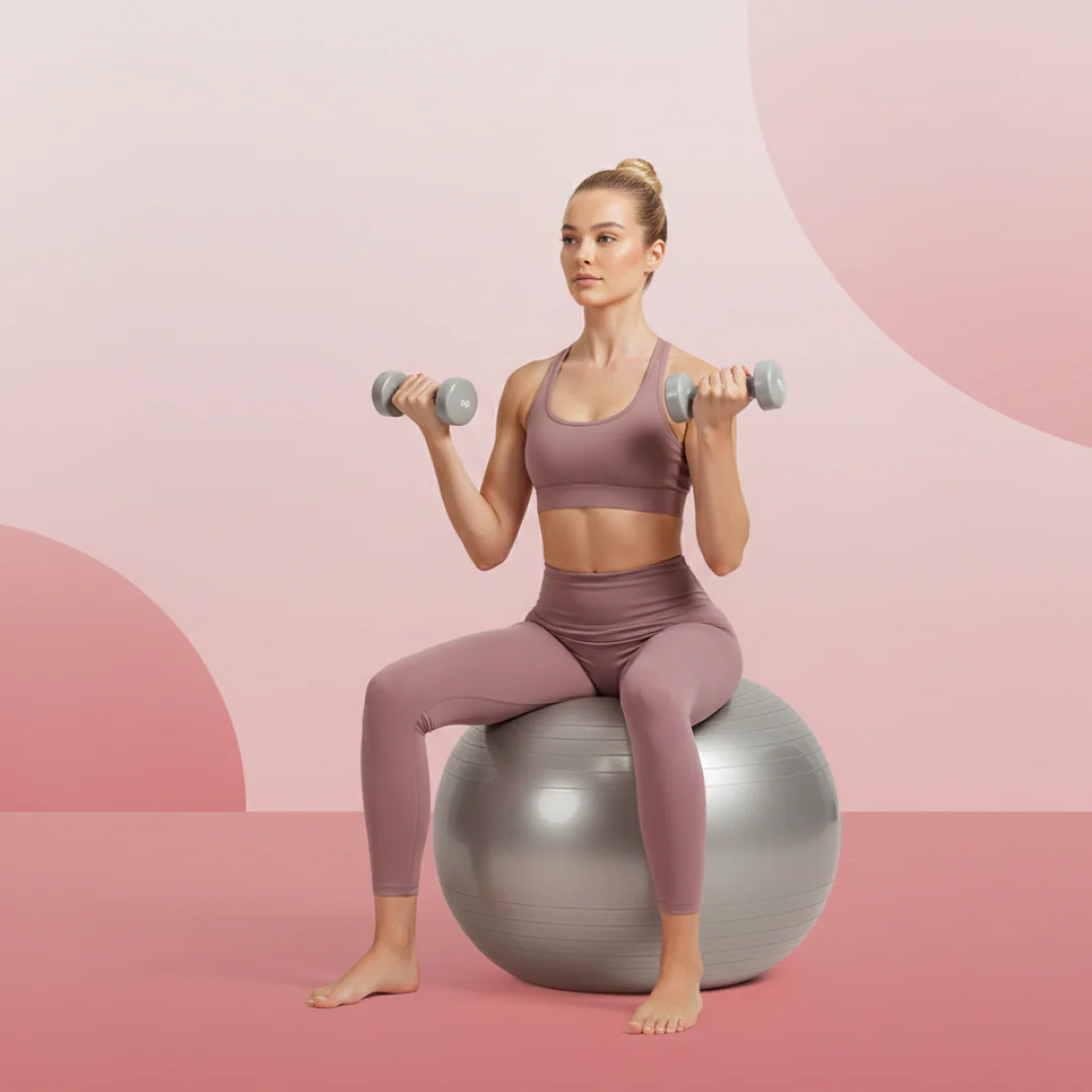 Heavy Duty Gym Ball Non-Slip Stability Ball with Foot Pump for Total Body Fitness - Image 3
