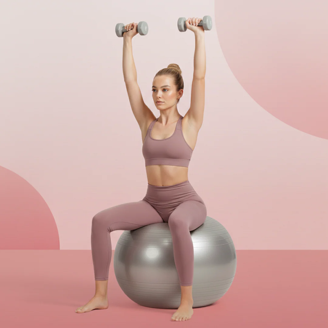 Heavy Duty Gym Ball Non-Slip Stability Ball with Foot Pump for Total Body Fitness - Image 8