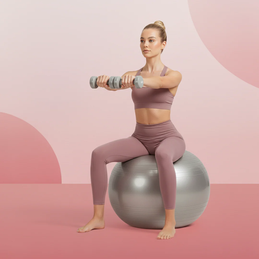 Heavy Duty Gym Ball Non-Slip Stability Ball with Foot Pump for Total Body Fitness - Image 9