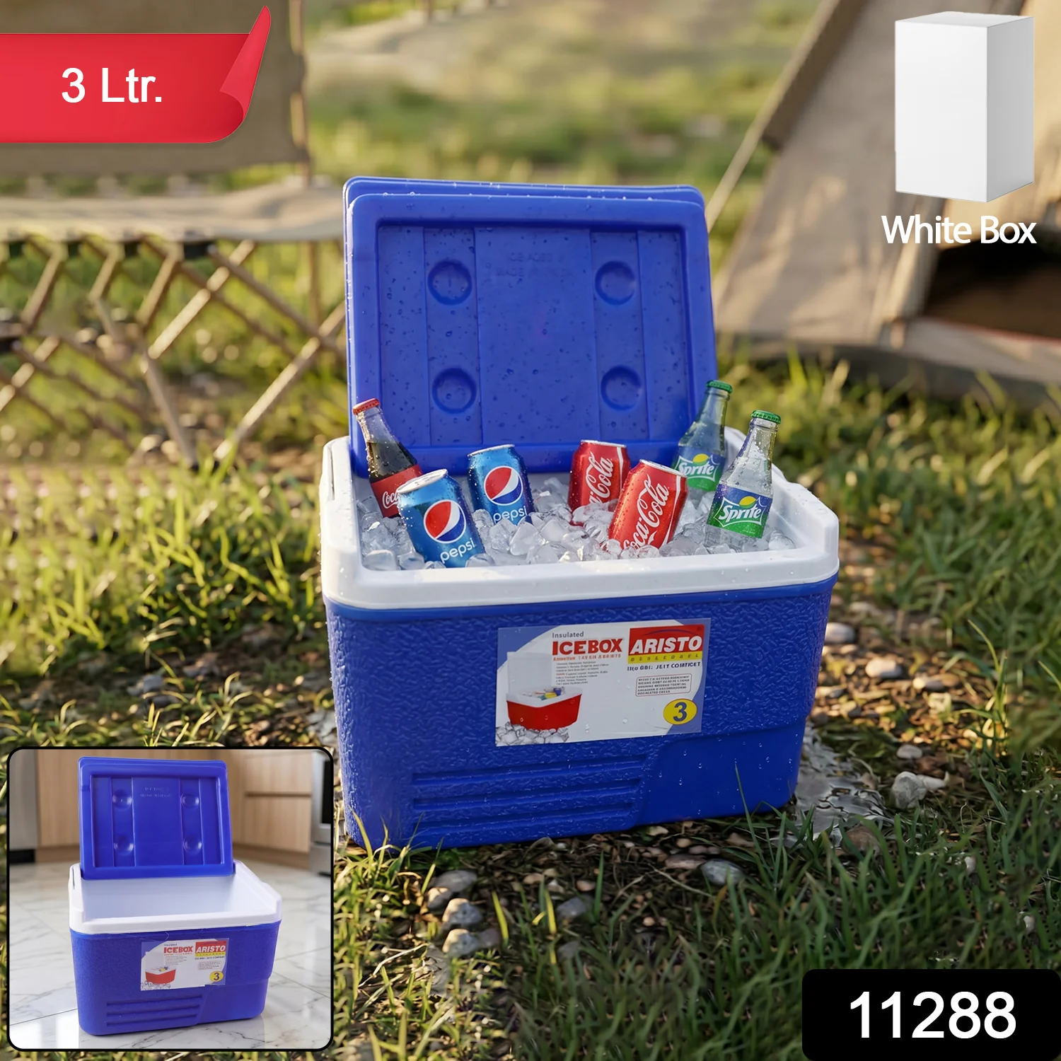 Heavy Duty Insulated Ice Box (1 Pc, Blue / 3Ltr) - Image 2