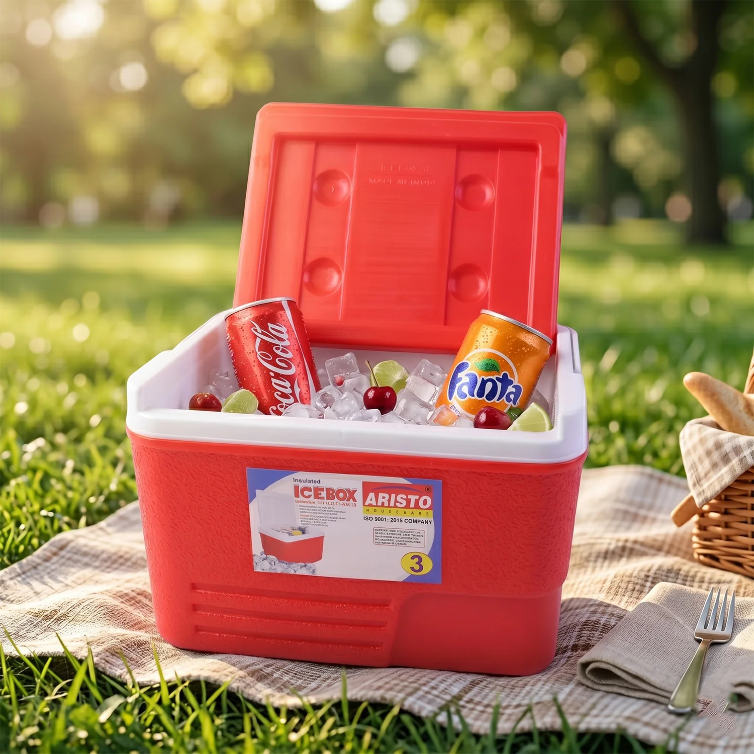 Heavy Duty Insulated Ice Box (1 Pc, Red / 3Ltr) - Image 3