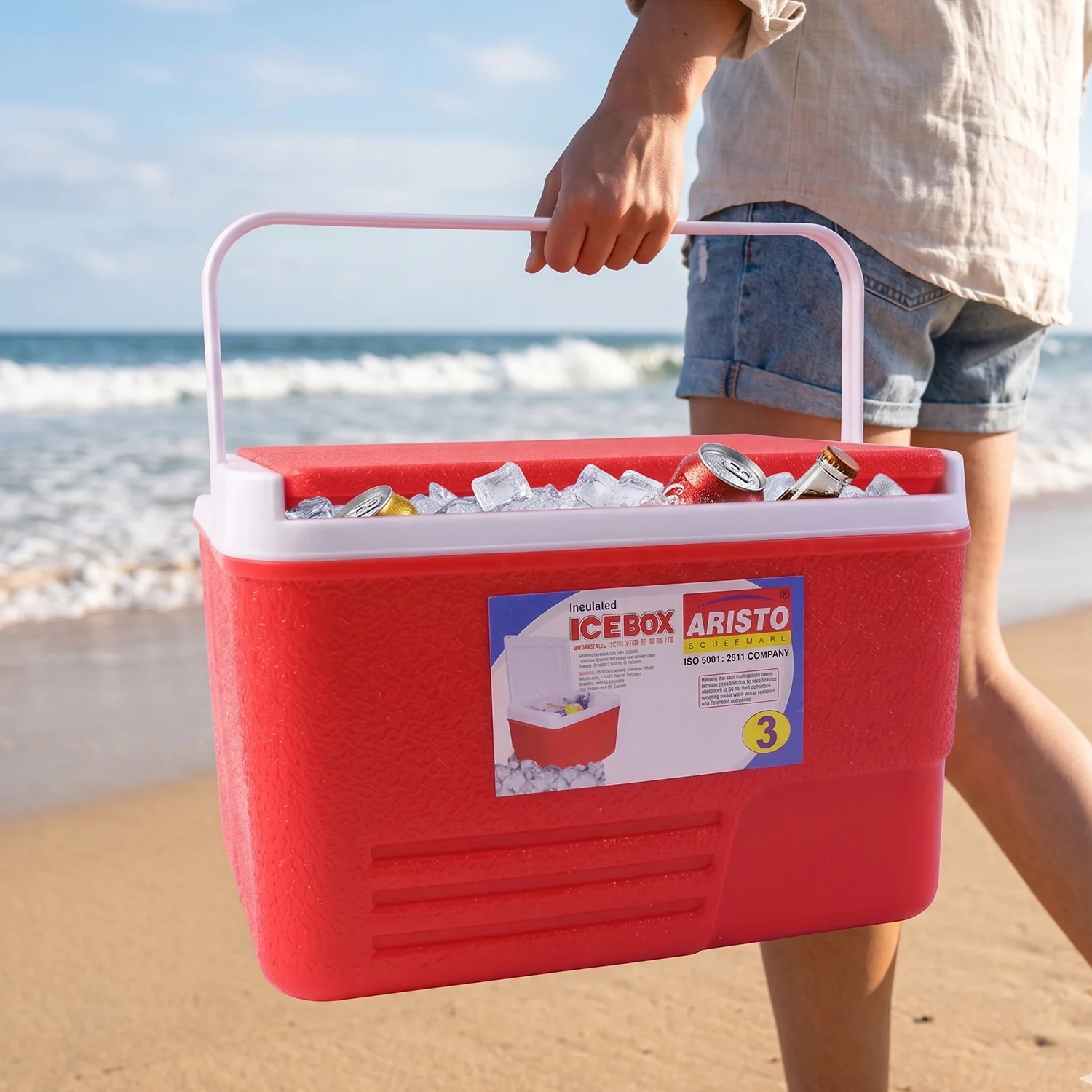 Heavy Duty Insulated Ice Box (1 Pc, Red / 3Ltr) - Image 7