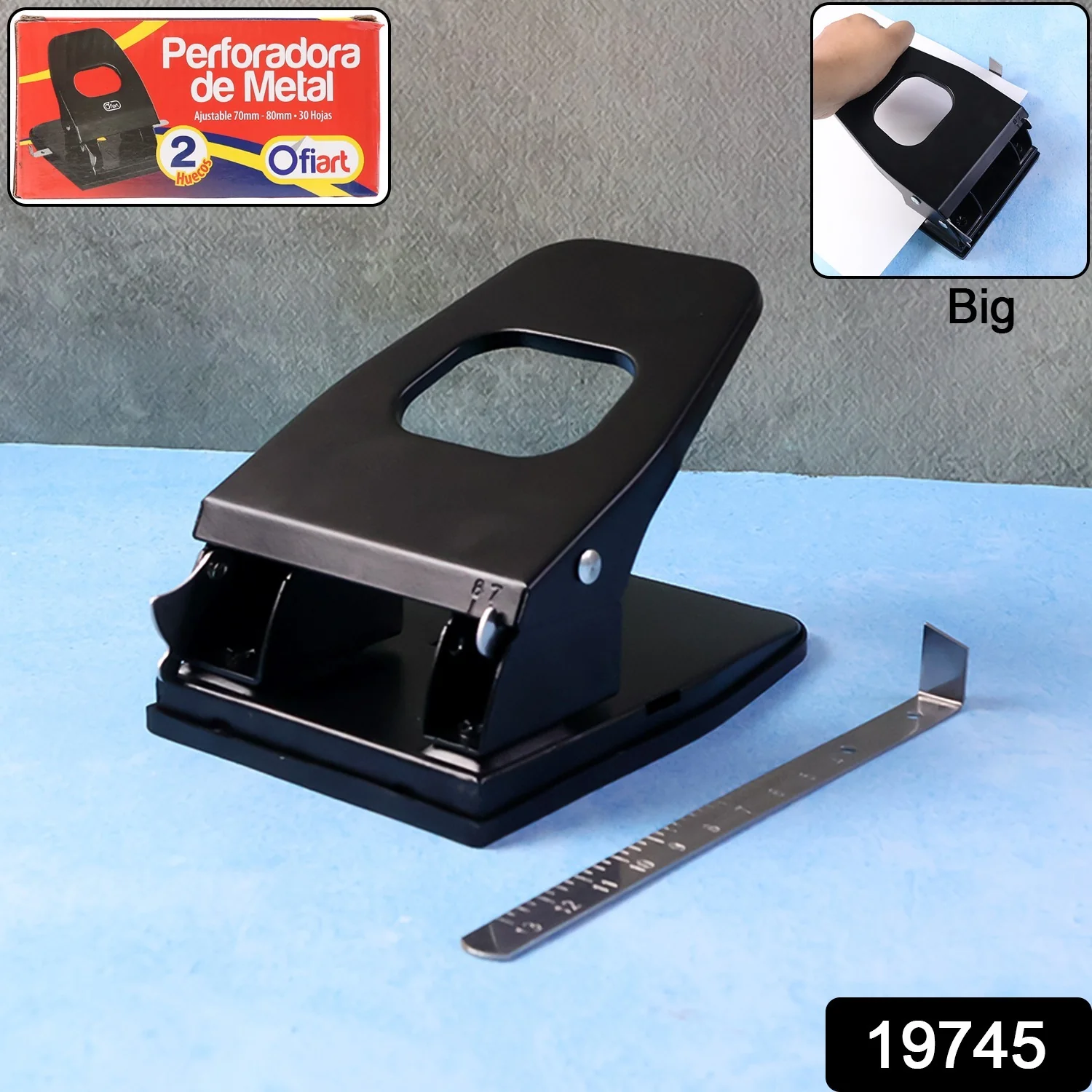 Heavy-Duty Metal 2-Hole Paper Punch Machine - Image 2