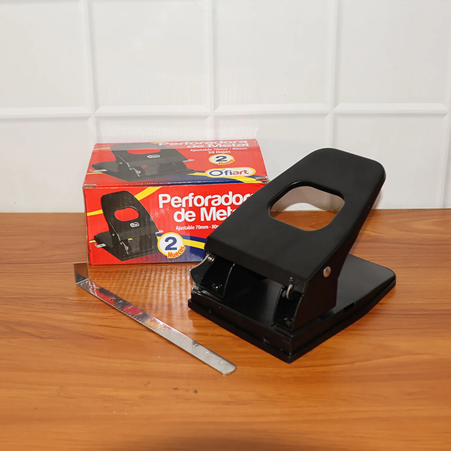 Heavy-Duty Metal 2-Hole Paper Punch Machine - Image 8