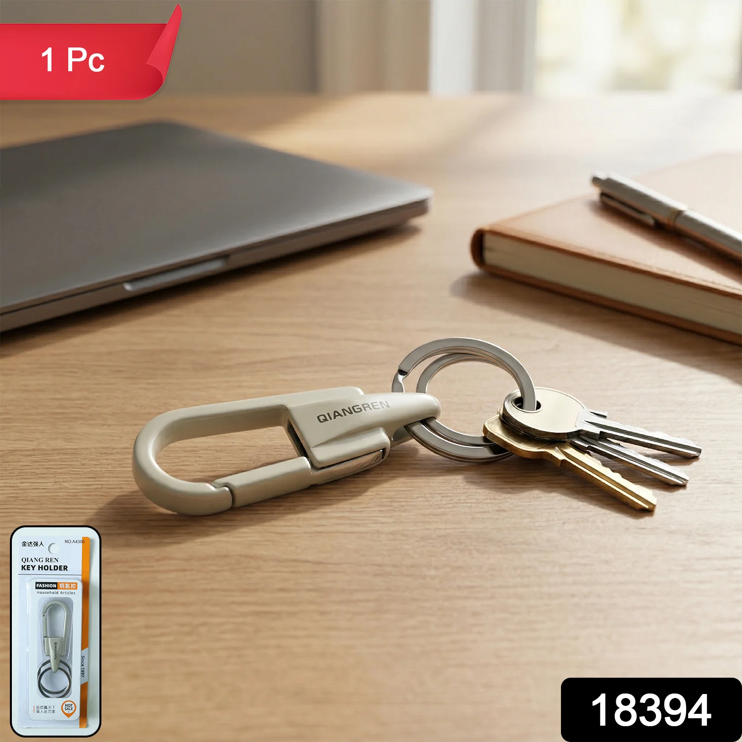 Heavy Duty Metal Key Holder Carabiner Clip Keychain (1 Pc) - Image 2