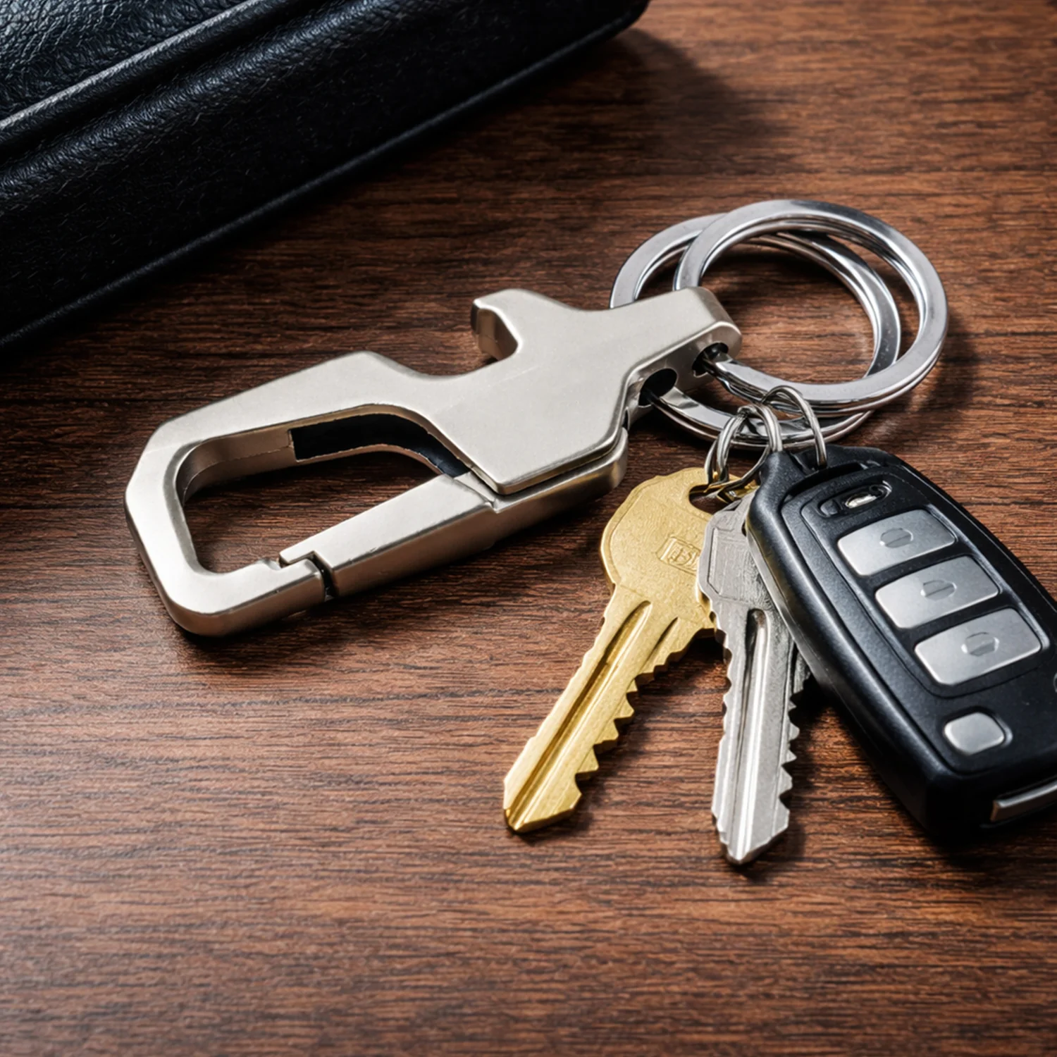 Heavy Duty Metal Key Holder with Secure Lock Keychain (1 Pc) - Image 7
