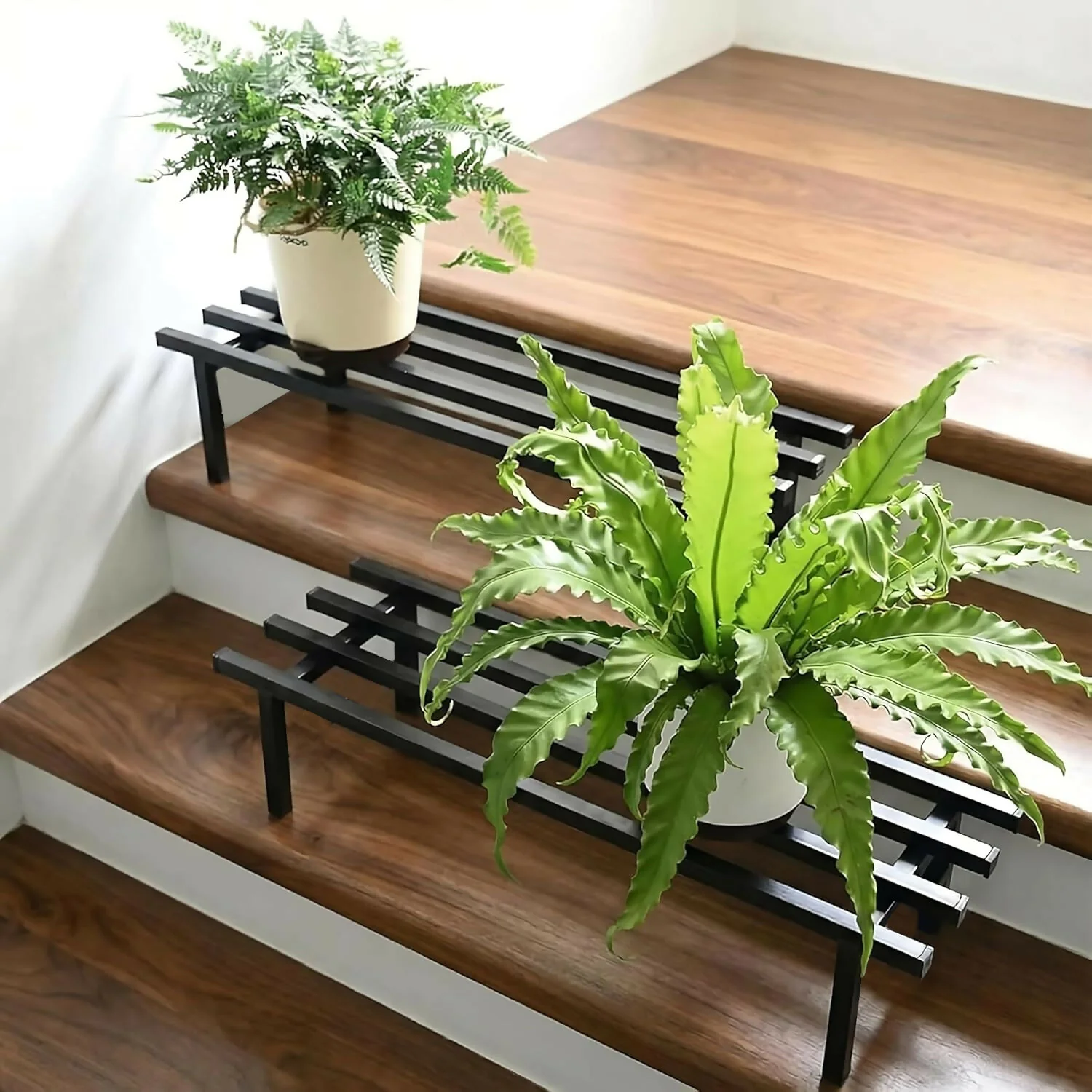 Heavy Duty Metal Rectangular Plant Stand, Flower Pot Rack for Balcony, Garden & Indoor Display - Image 4