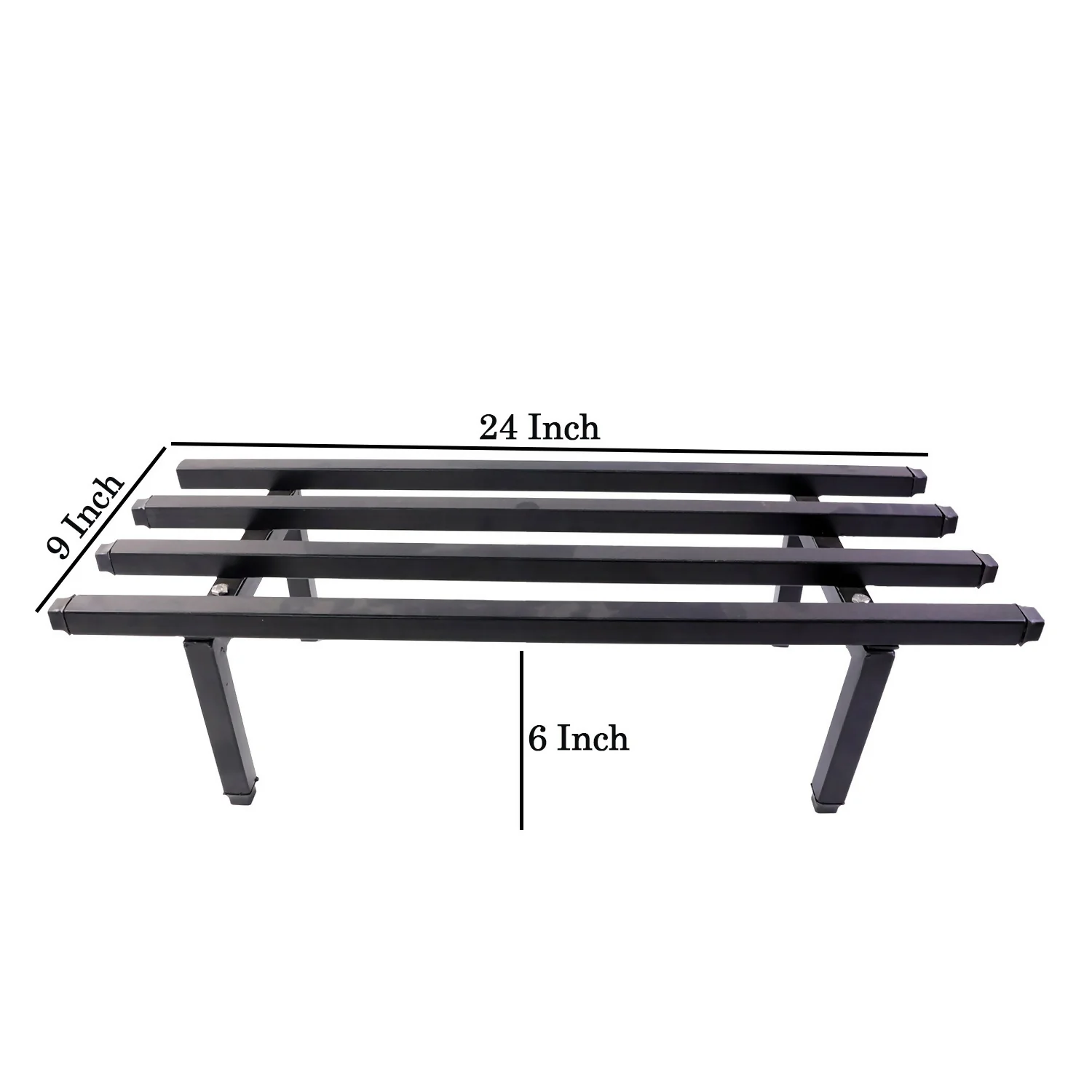 Heavy Duty Metal Rectangular Plant Stand, Flower Pot Rack for Balcony, Garden & Indoor Display - Image 5