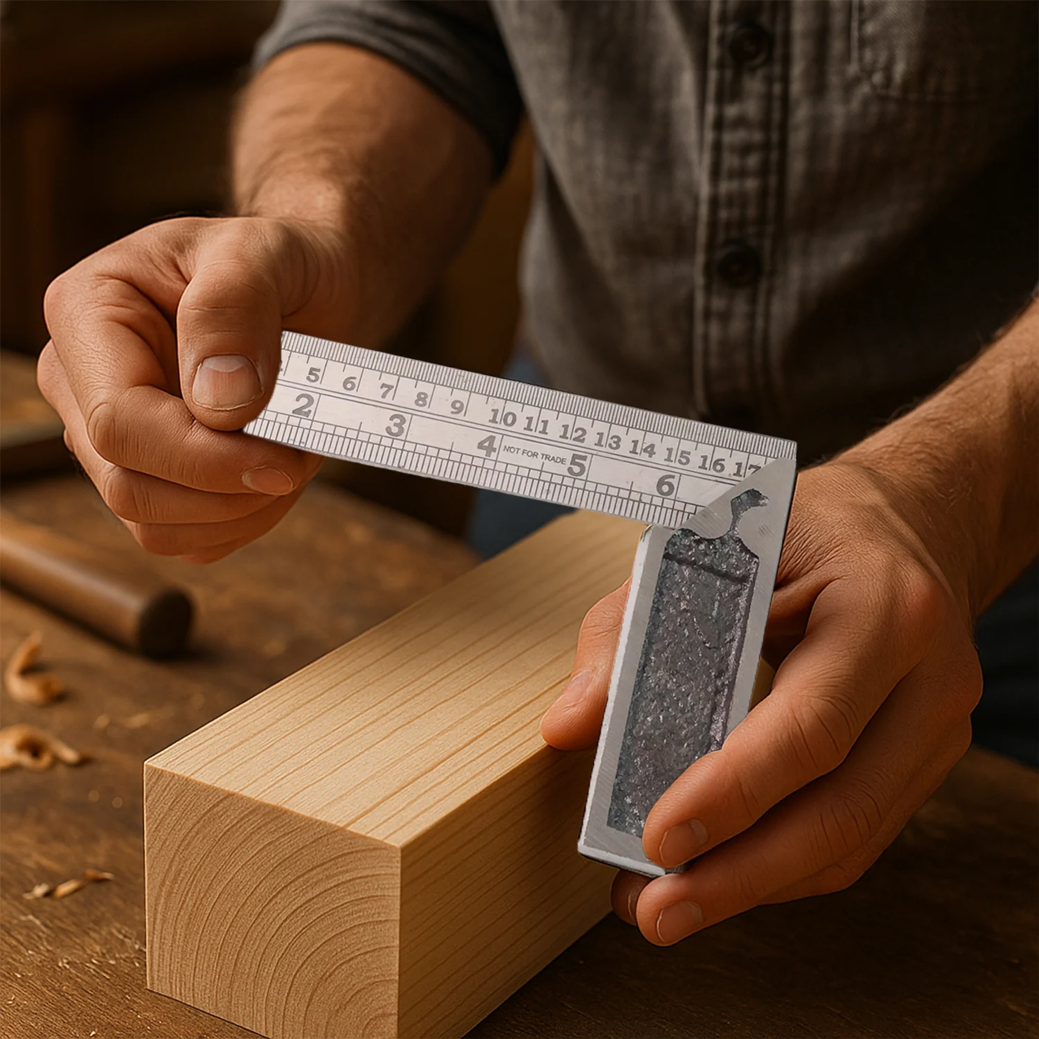 Heavy-Duty Metal Try Square Ruler Set (2 Pc) - Image 4