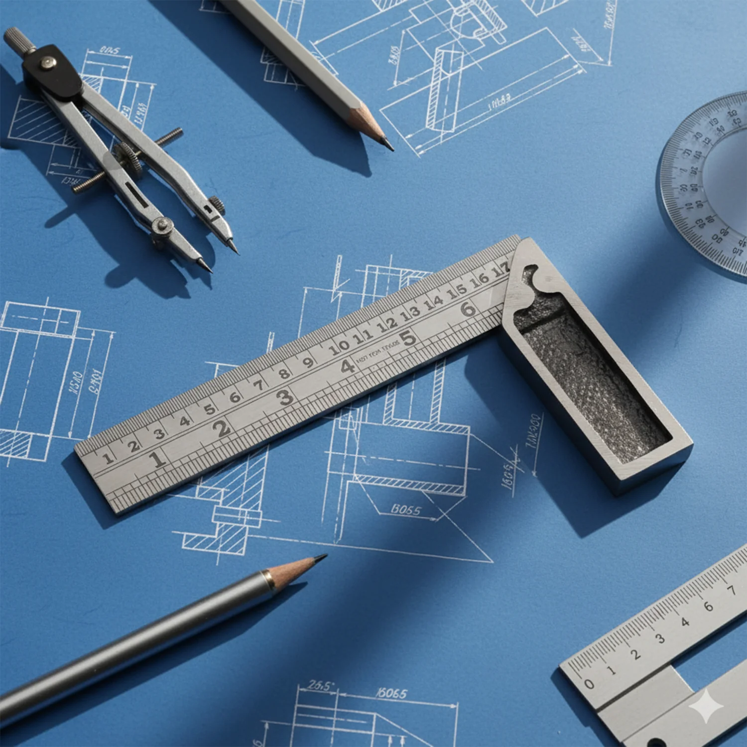 Heavy-Duty Metal Try Square Ruler Set (2 Pc) - Image 7