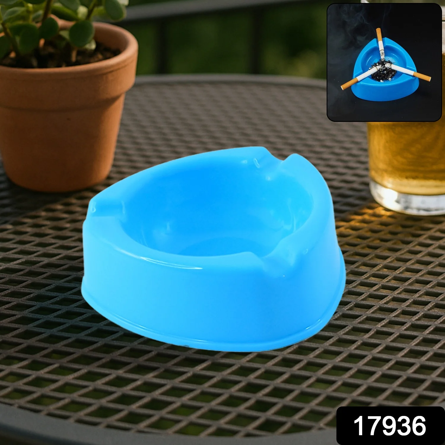 Oblivion Heavy Duty Plastic Ashtray (mix color & 1 Pc) - Image 2