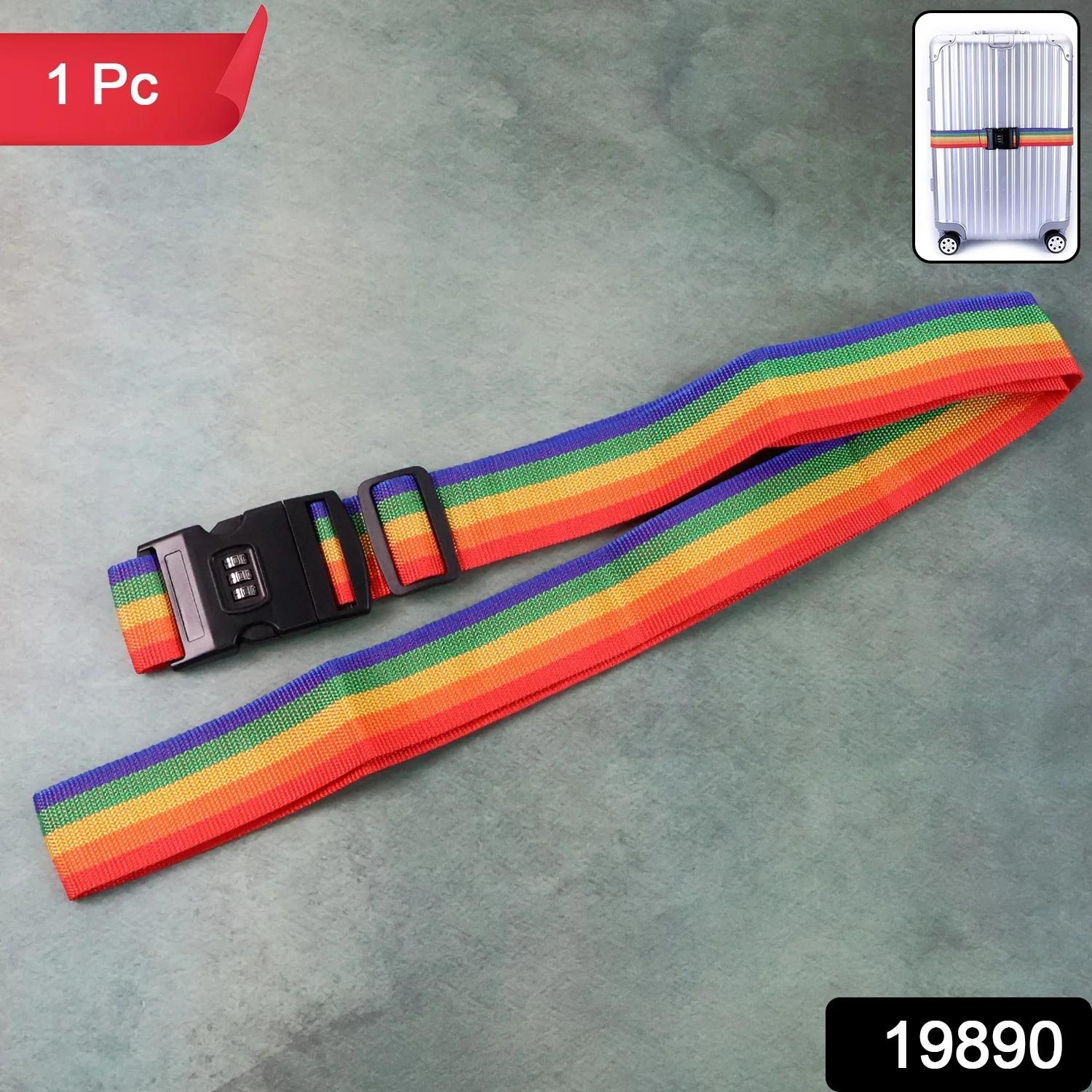 Heavy-Duty Rainbow Webbing with 3-Digit Code Lock - Image 2