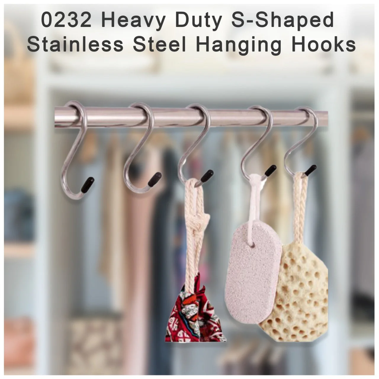 Heavy Duty S-Shaped Stainless Steel Hanging Hooks - 5 pcs - Image 4