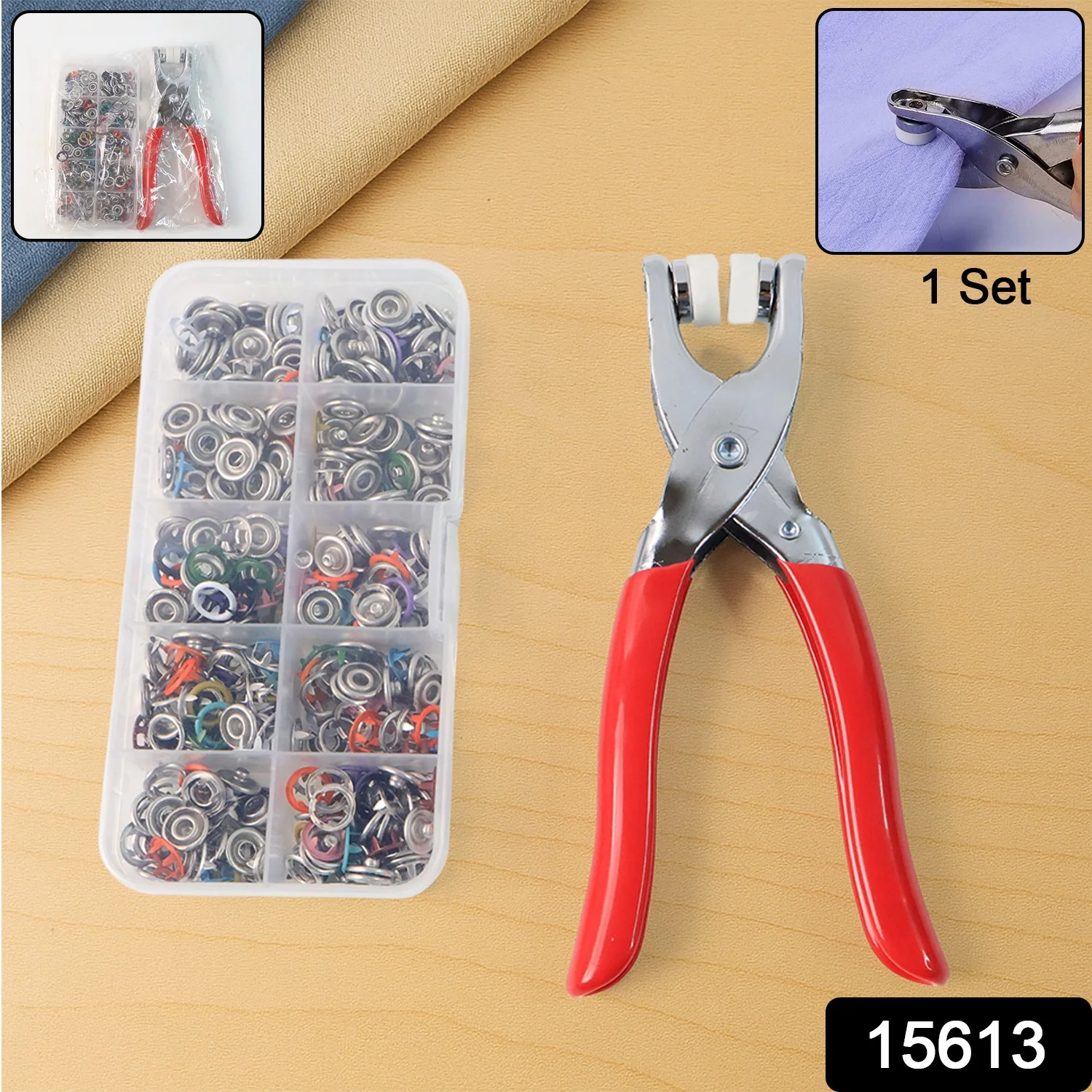 Heavy Duty Snap Button Fastener Plier Tool Kit (1 Set) - Image 2