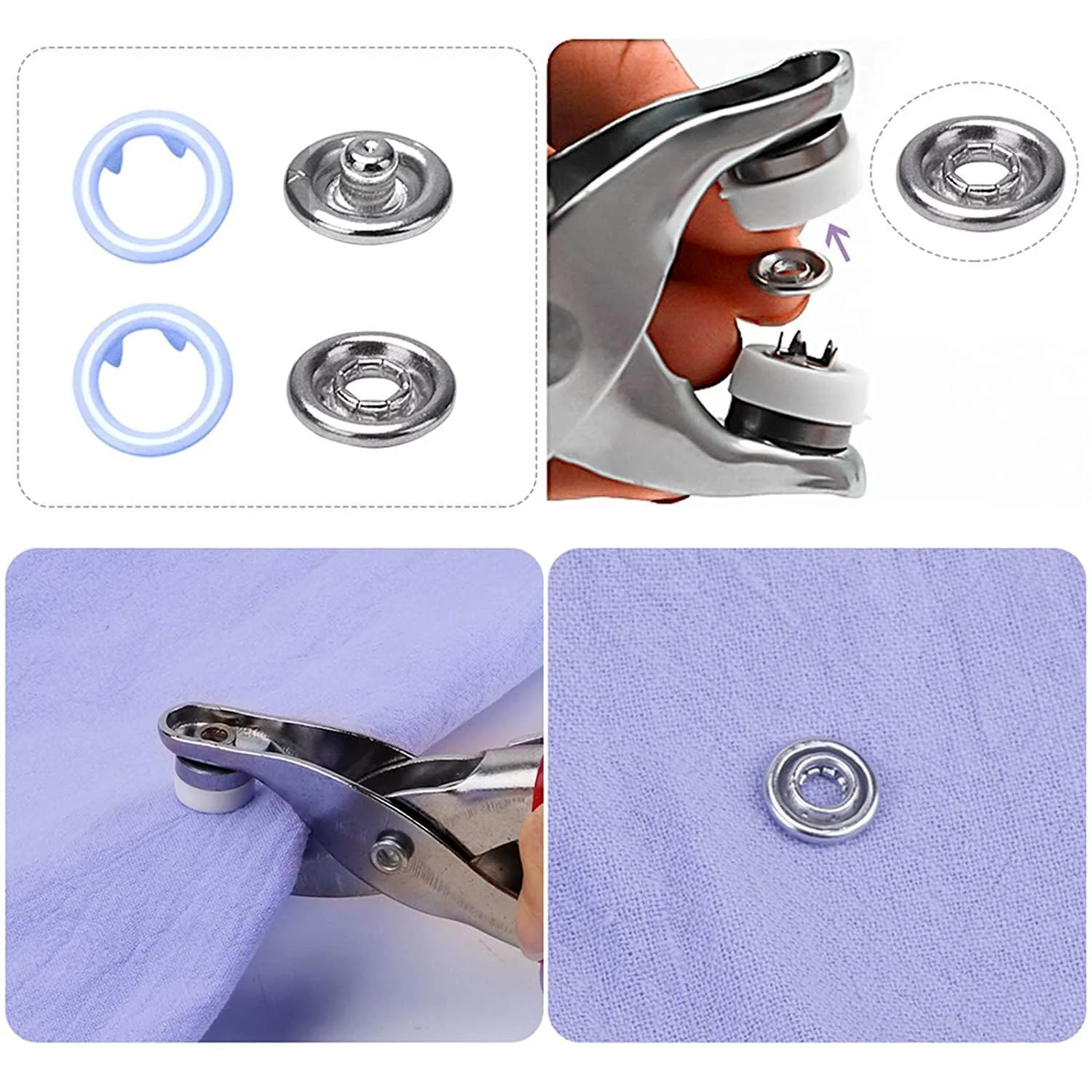 Heavy Duty Snap Button Fastener Plier Tool Kit (1 Set) - Image 4