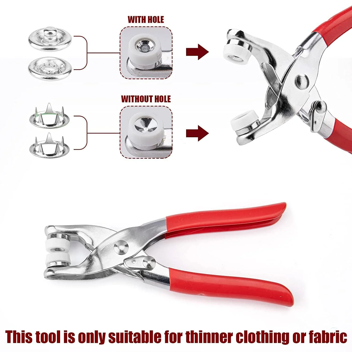 Heavy Duty Snap Button Fastener Plier Tool Kit (1 Set) - Image 7
