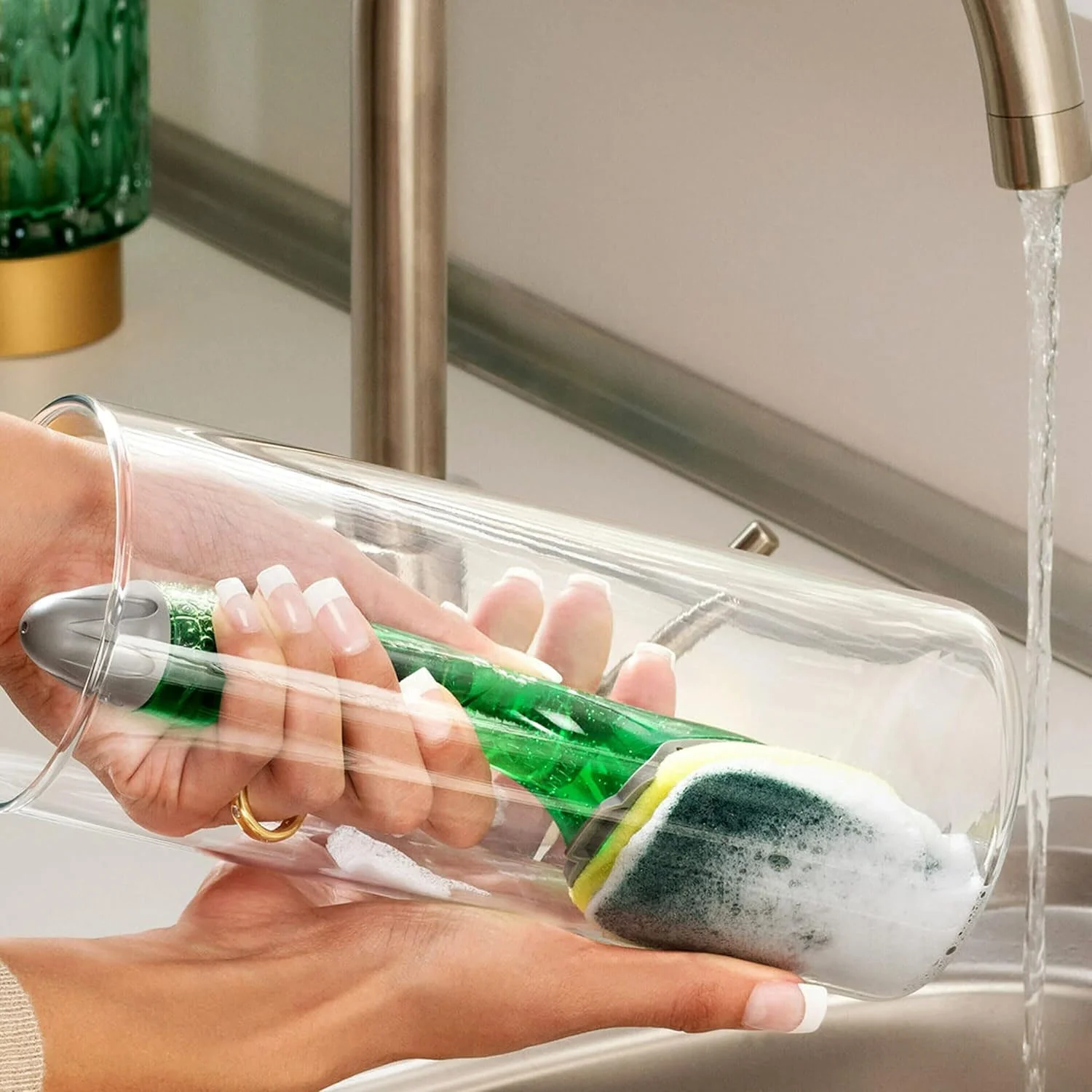 Soap Dispensing Dishwand Scrubber Brush with Built-In Liquid Dispenser (1 Pc) - Image 4