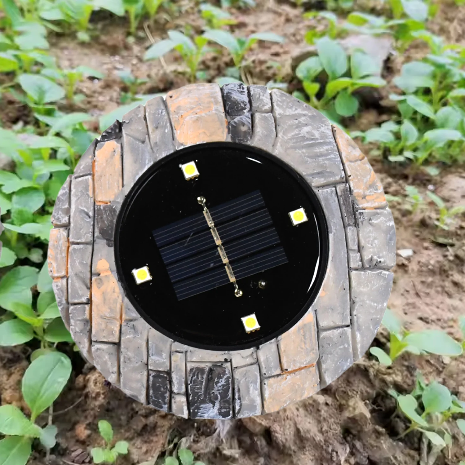 Disk Lights Slate – Heavy Duty Outdoor Solar Pathway Lights – 4 LED (2 Pc) - Image 5