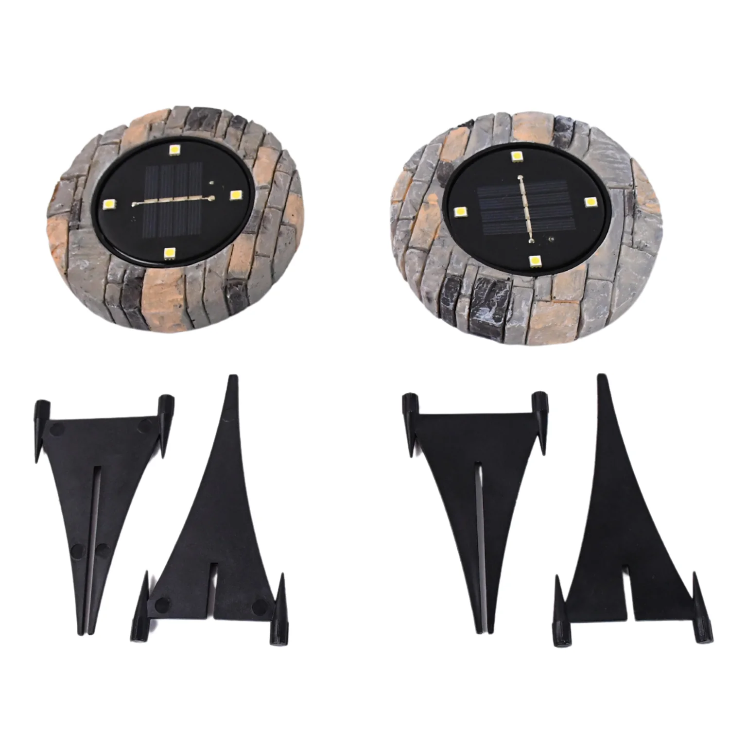Disk Lights Slate – Heavy Duty Outdoor Solar Pathway Lights – 4 LED (2 Pc) - Image 6