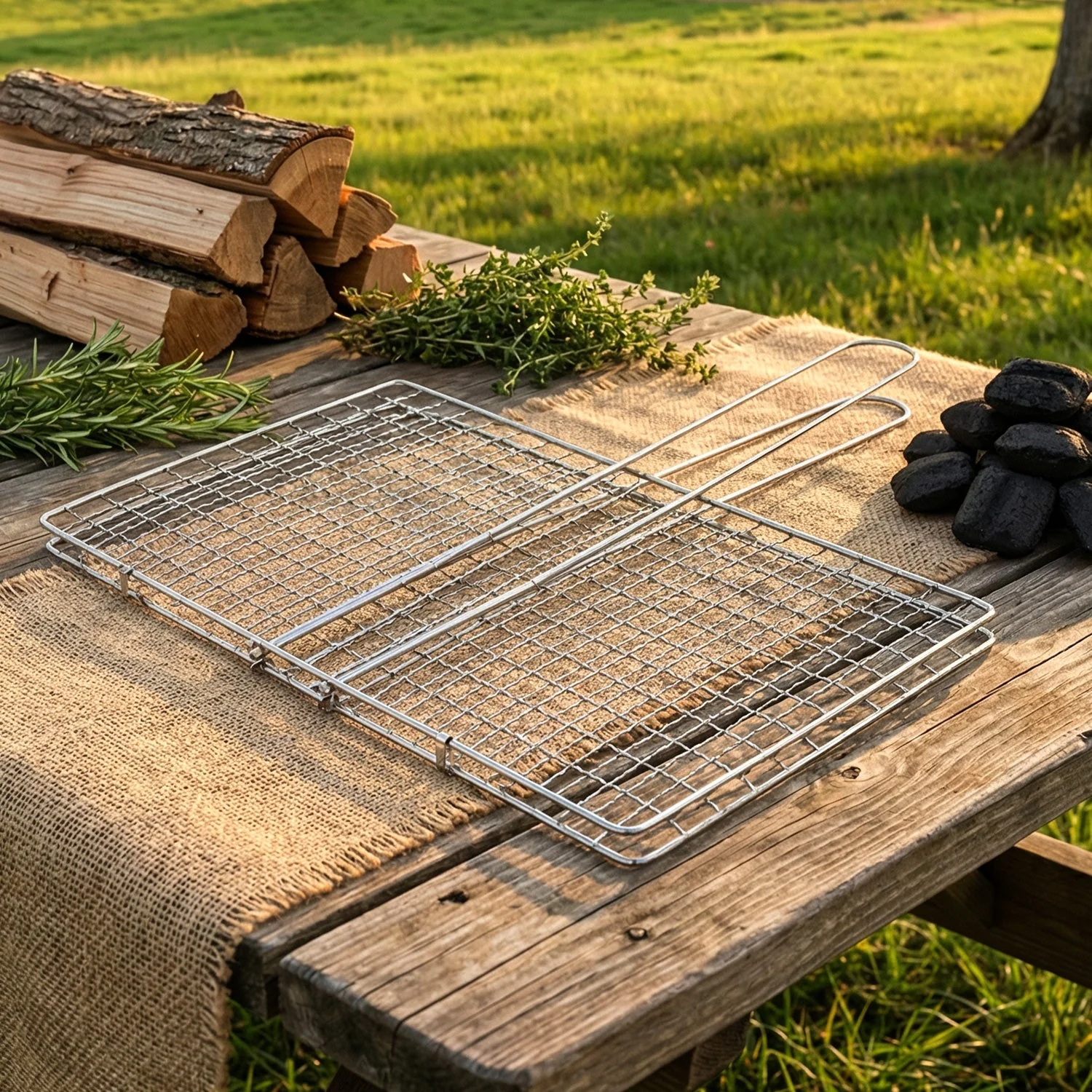 Heavy-Duty Stainless-Steel Barbecue Grill Basket (1 Pc) - Image 7