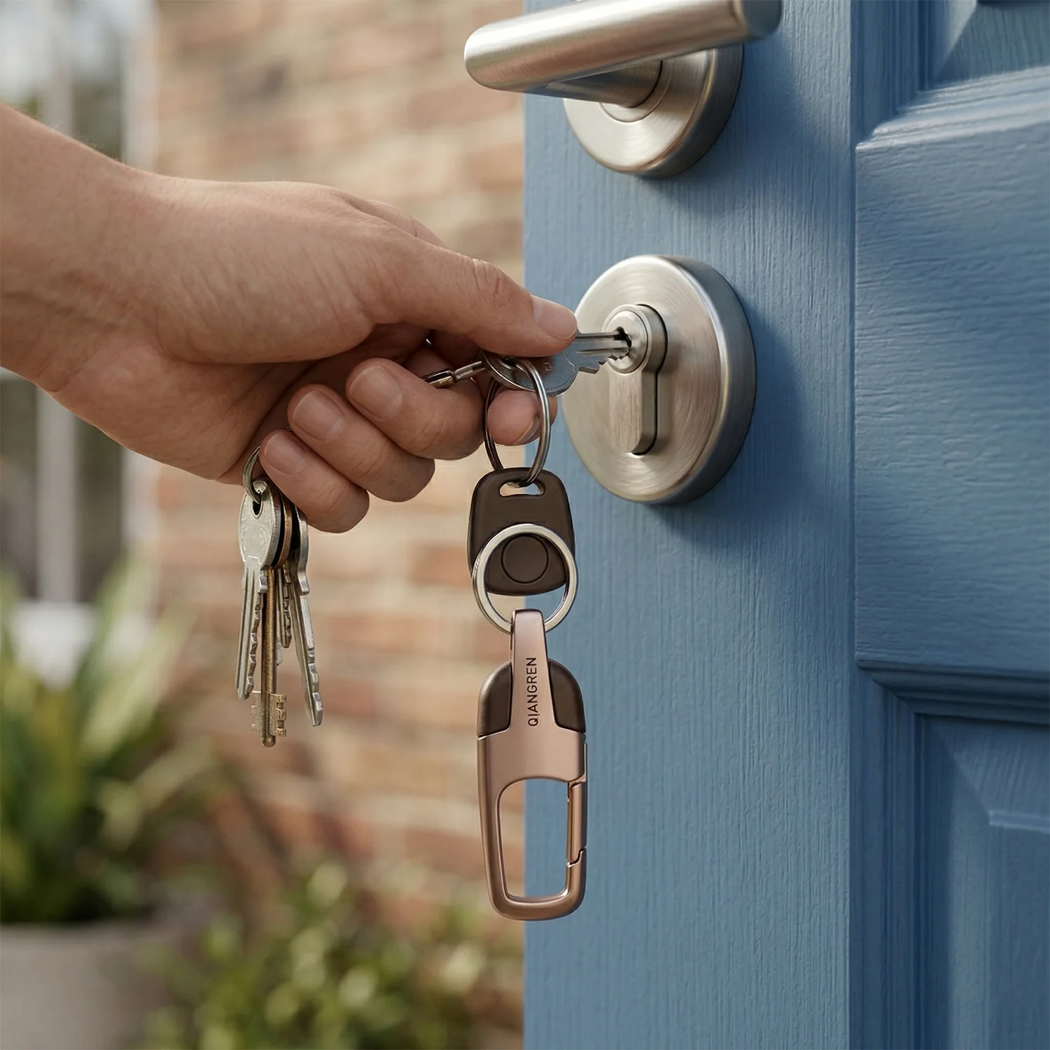 Heavy Duty Stainless Steel Key Holder with Dual Ring Carabiner Clip 1 Pc - Image 3