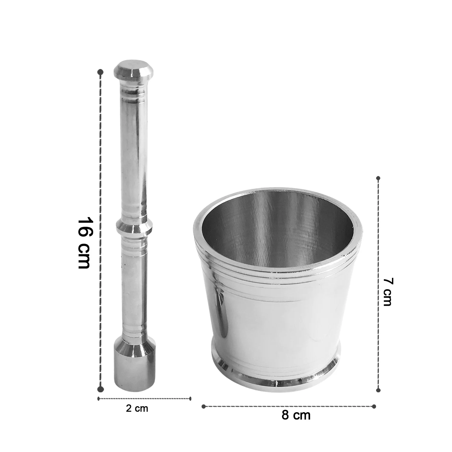 Heavy Duty Stainless Steel Mortar Pestle Set for Kitchen, Khalbatta Set (2 Pc Set) - Image 4