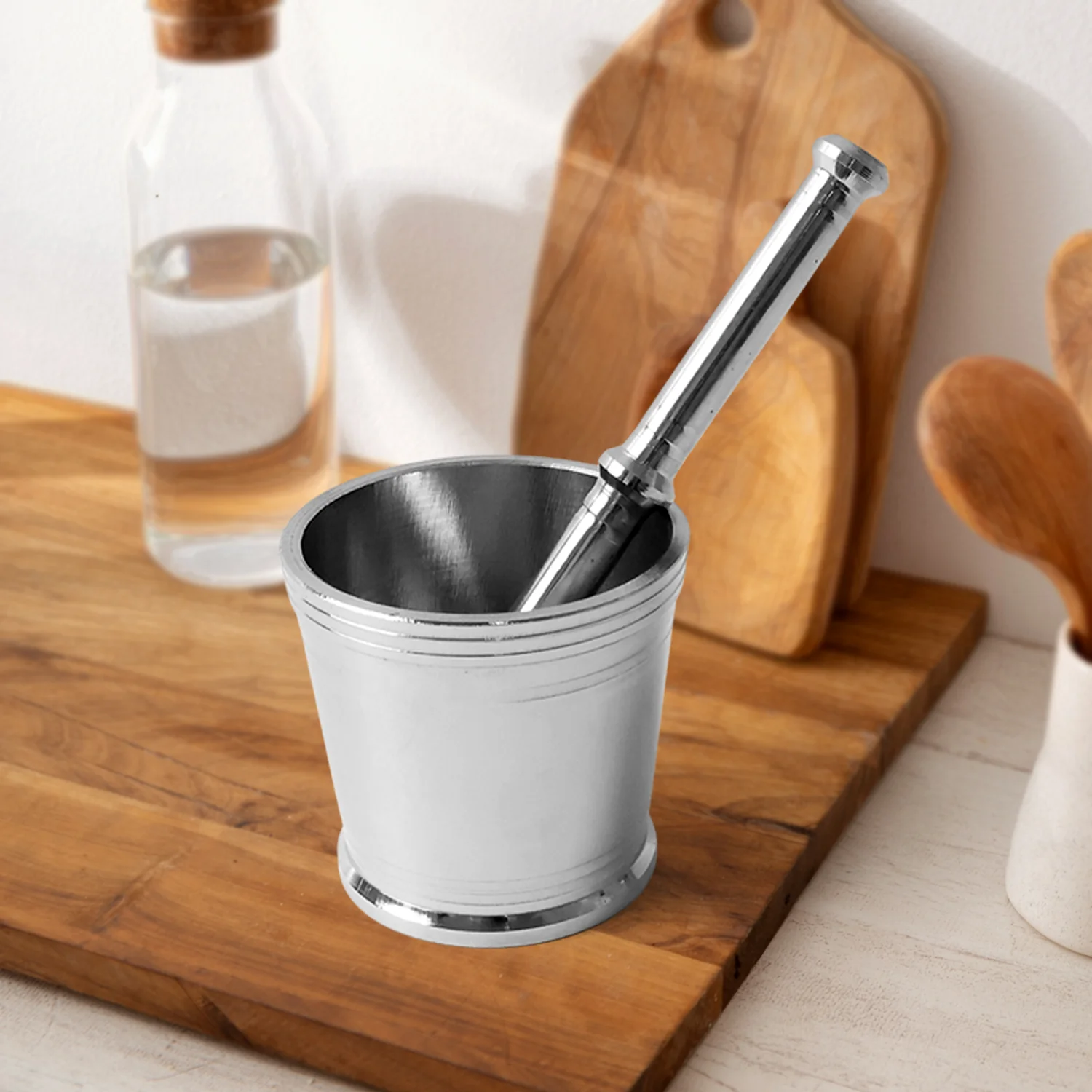 Heavy Duty Stainless Steel Mortar Pestle Set for Kitchen, Khalbatta Set (2 Pc Set) - Image 7