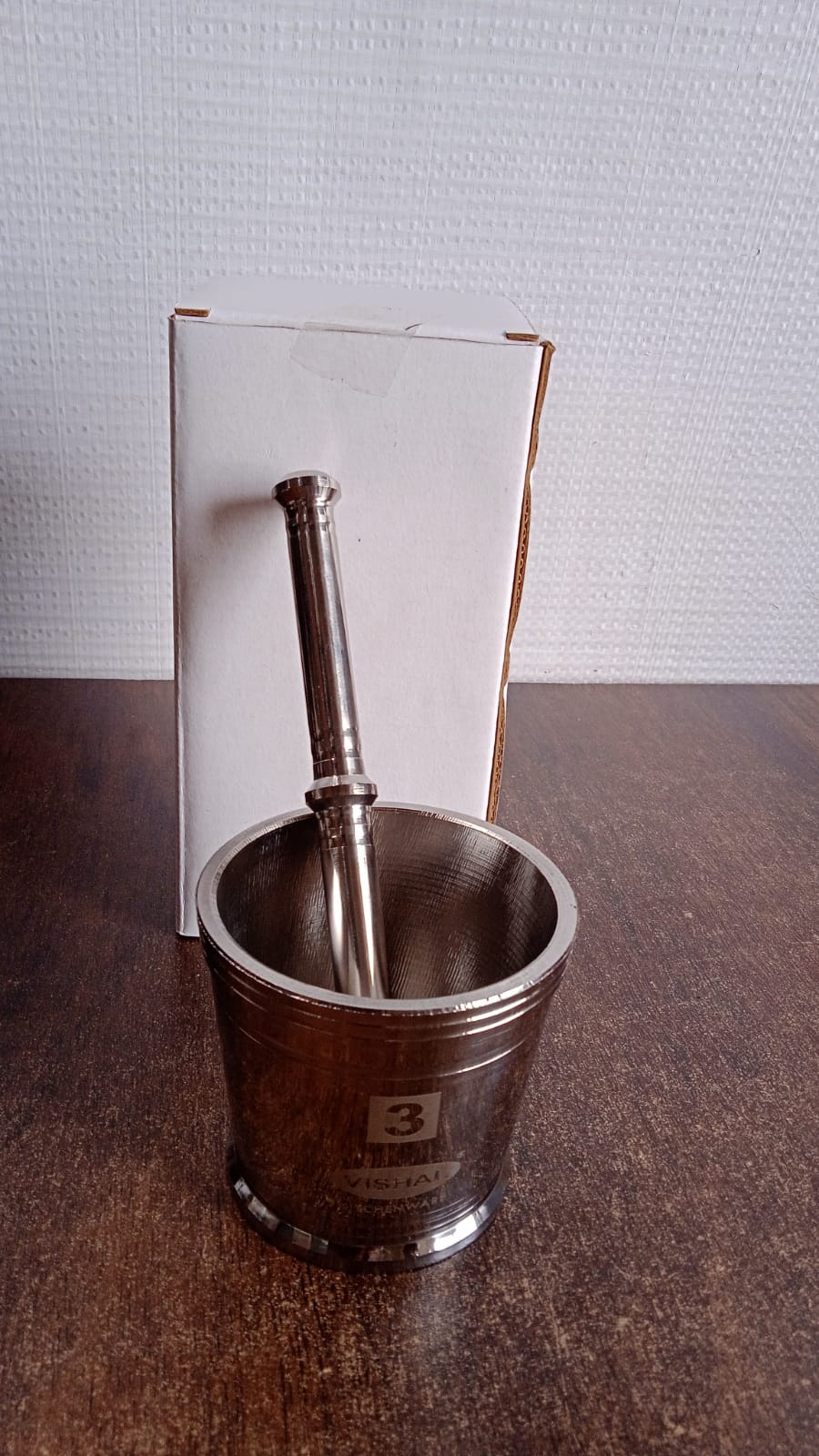 Heavy Duty Stainless Steel Mortar Pestle Set for Kitchen, Khalbatta Set (2 Pc Set) - Image 8