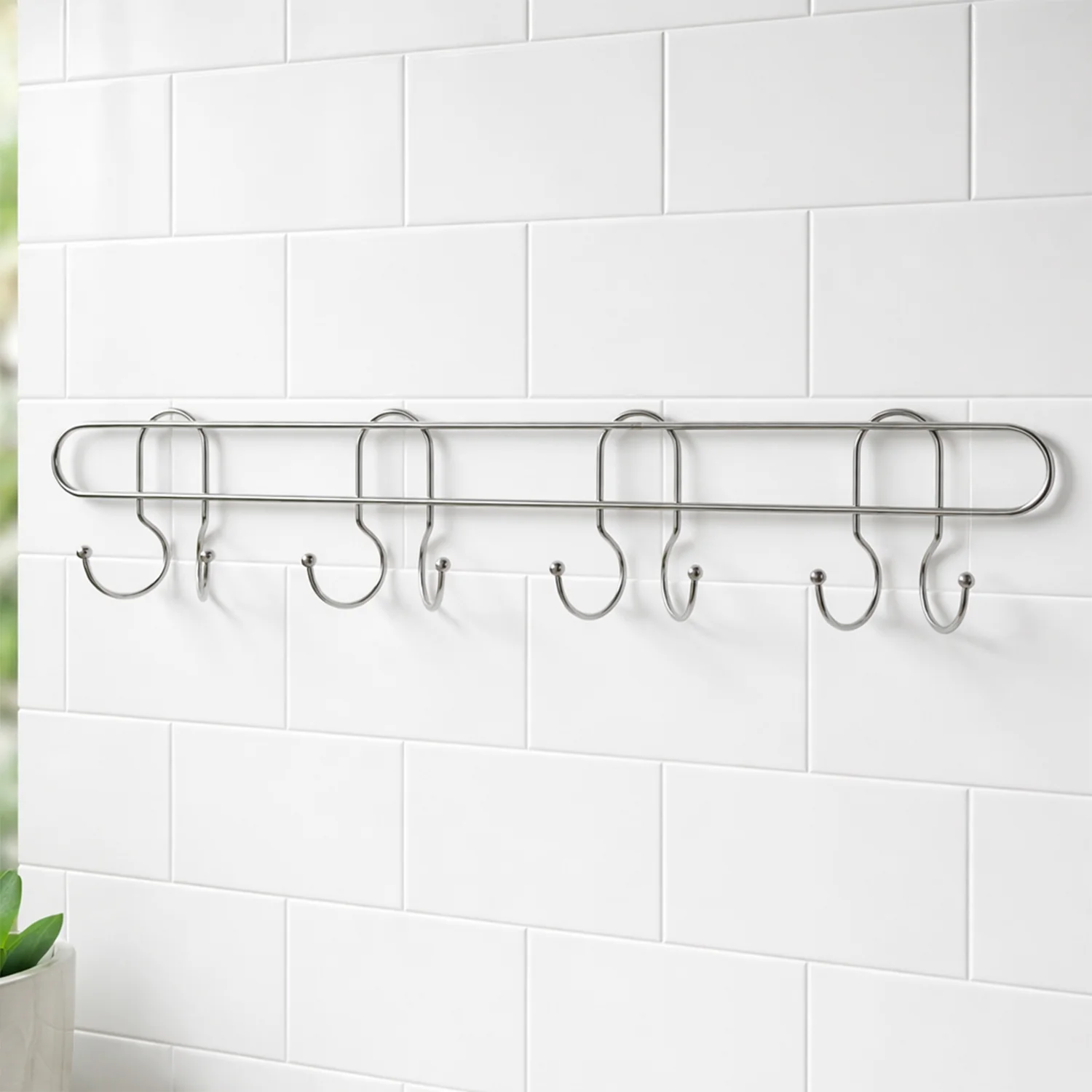 Heavy Duty Stainless Steel Wall Mounted Hook Rack (1 Pc) - Image 7