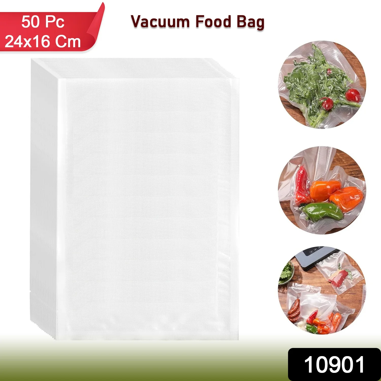 Heavy-Duty Vacuum Sealer Food Bags (24×16 cm, Pack of 50) - Image 2