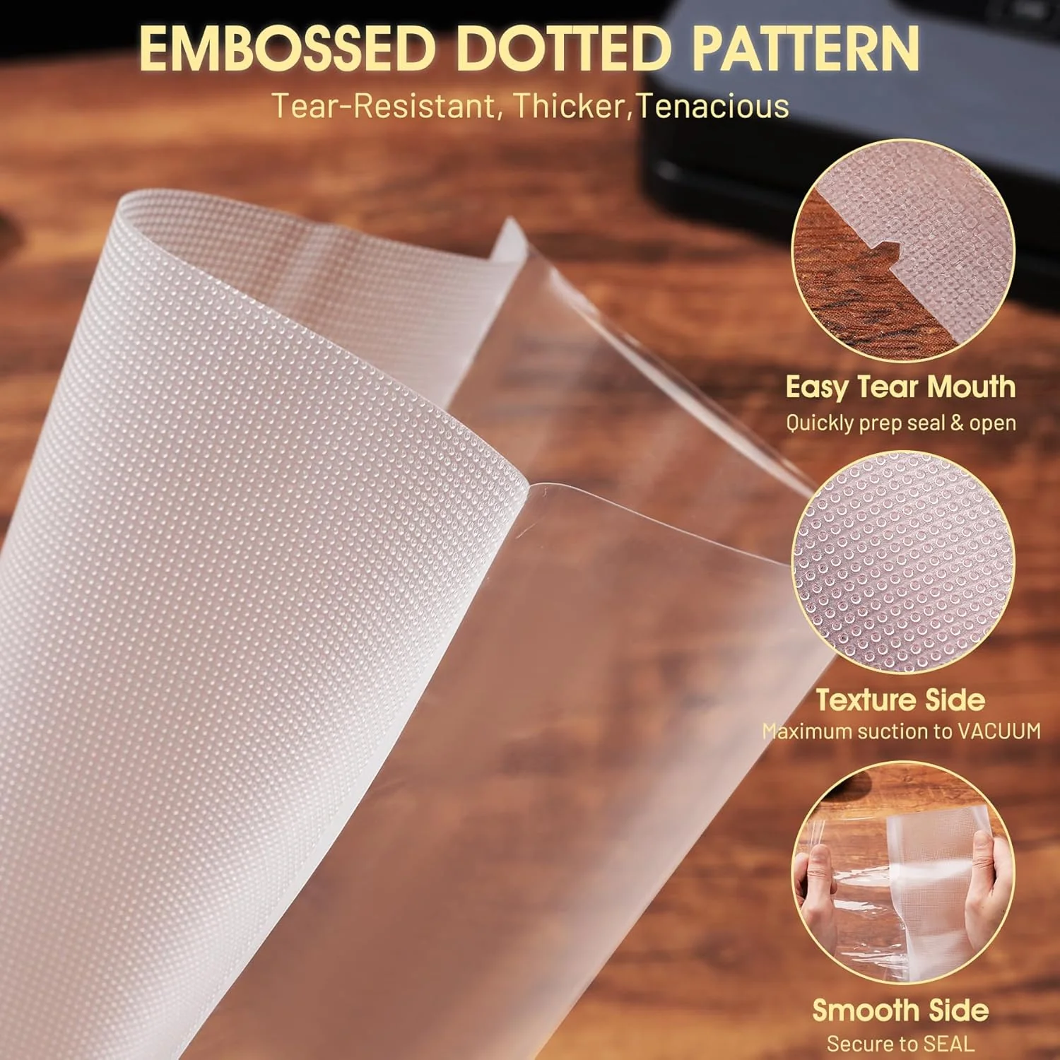 Heavy-Duty Vacuum Sealer Food Bags (24×16 cm, Pack of 50) - Image 3