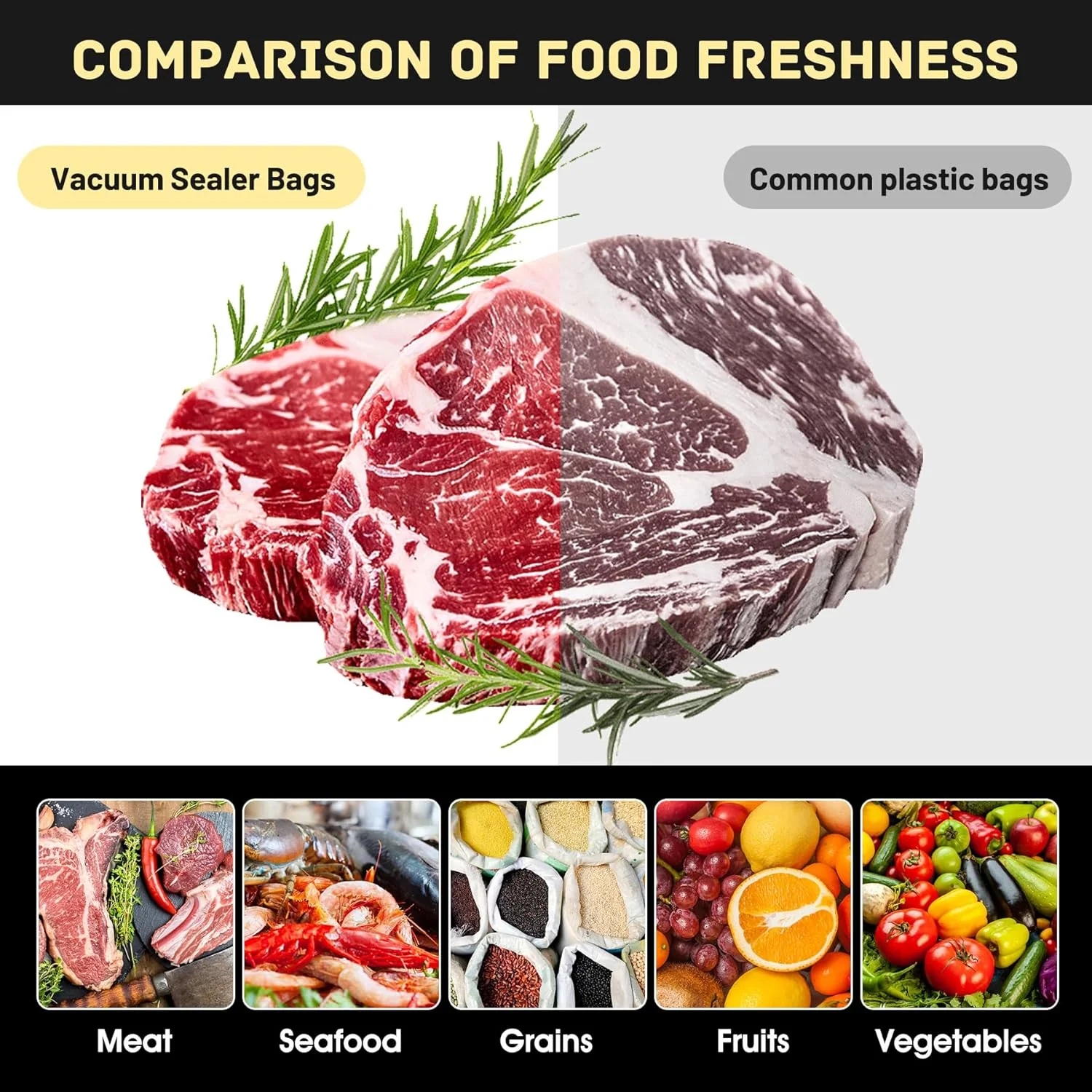 Heavy-Duty Vacuum Sealer Food Bags (24×16 cm, Pack of 50) - Image 4