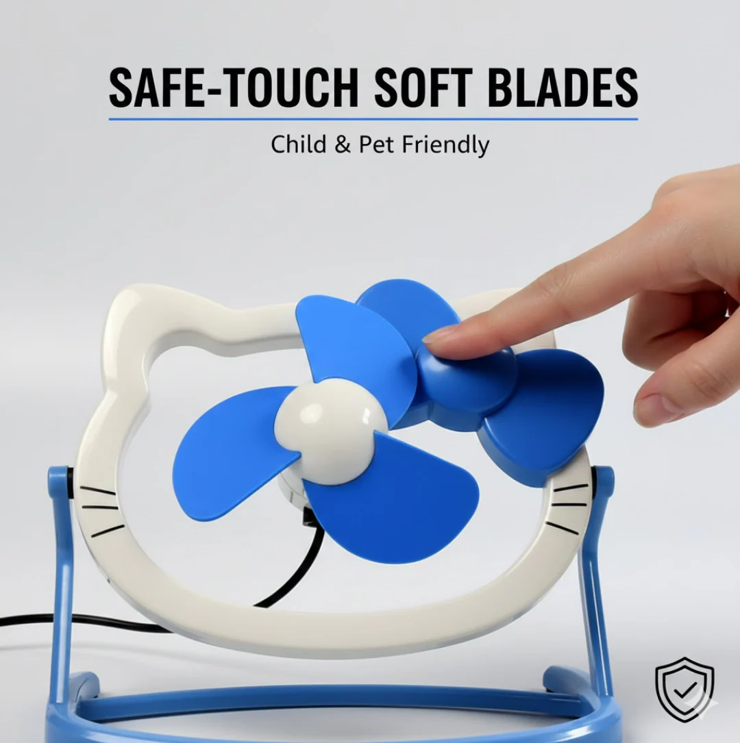 USB Mini Fan: Cute, Quiet & Portable Desk Buddy (Battery Not Included) - Image 3
