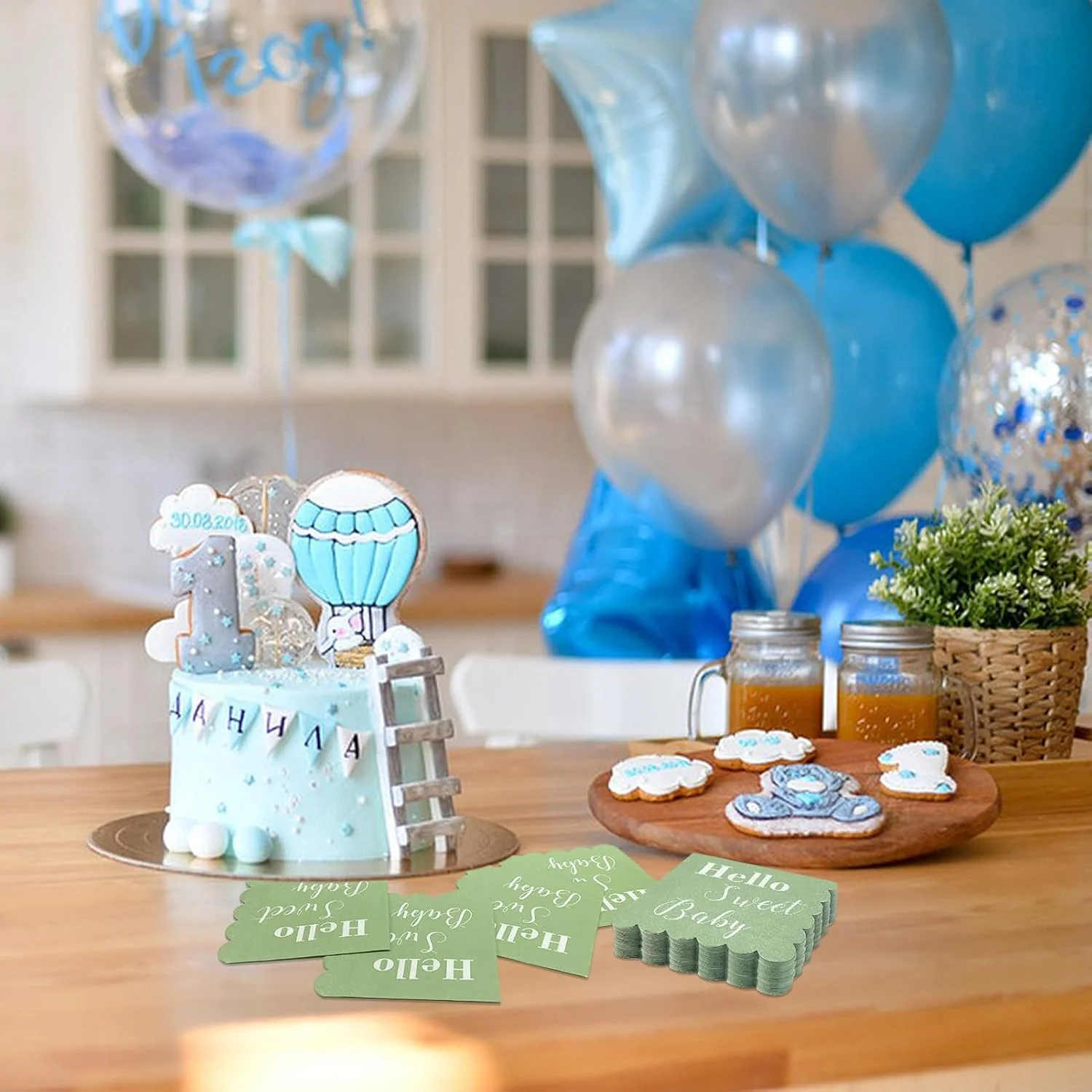 Hello Sweet Baby Party Paper Napkins (31 x 31 cm / 24 Pc) - Image 4