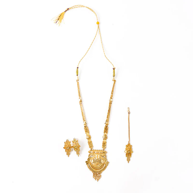 Heritage-Inspired Gold-Plated Long Necklace Set for Festive & Ceremony Wear - Image 4