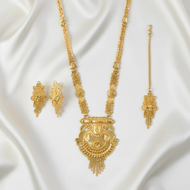 Heritage-Inspired Gold-Plated Long Necklace Set for Festive & Ceremony Wear - Image 5