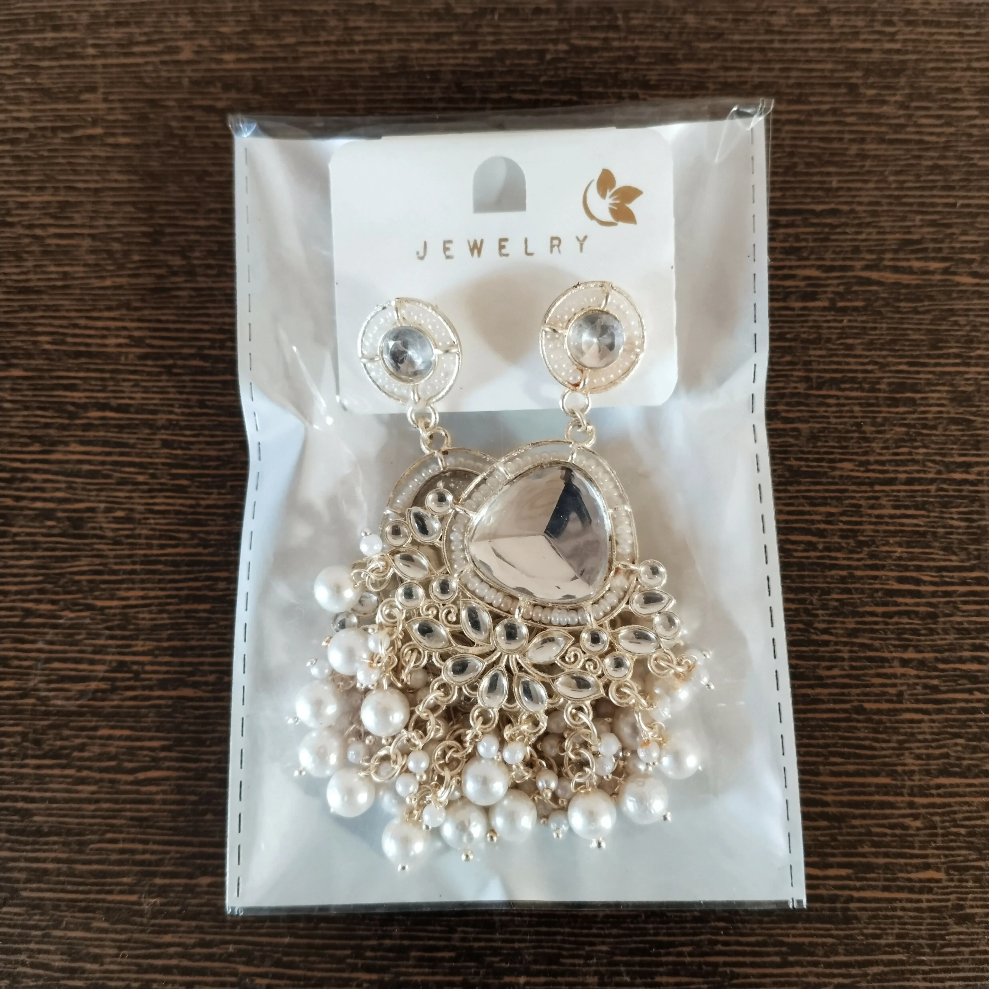 Heritage Pearl & Kundan Statement Earrings – Handcrafted Traditional Bridal Jhumkas - Image 4