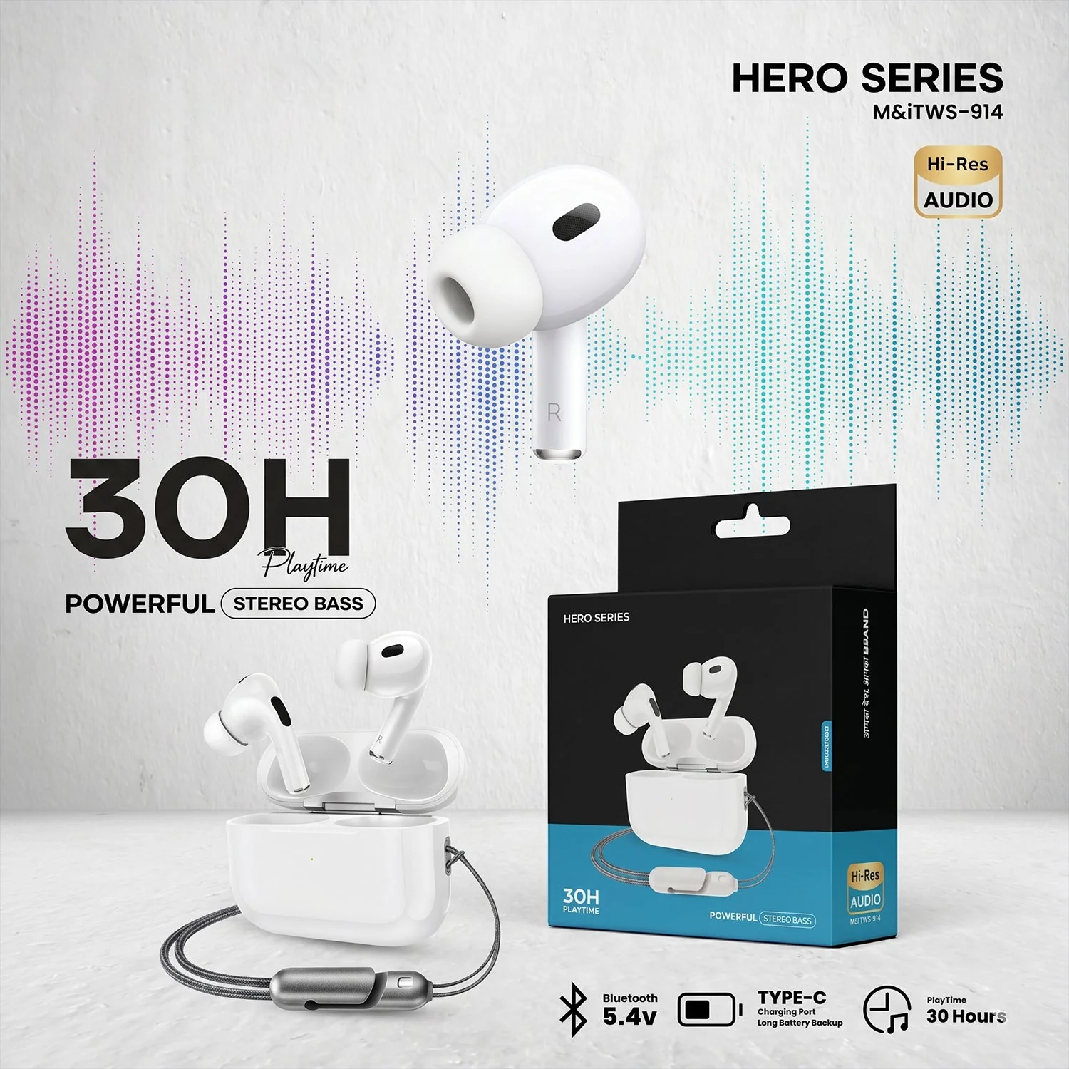 Hero Series Wireless Bluetooth Earbuds (1 Pc) - Image 4