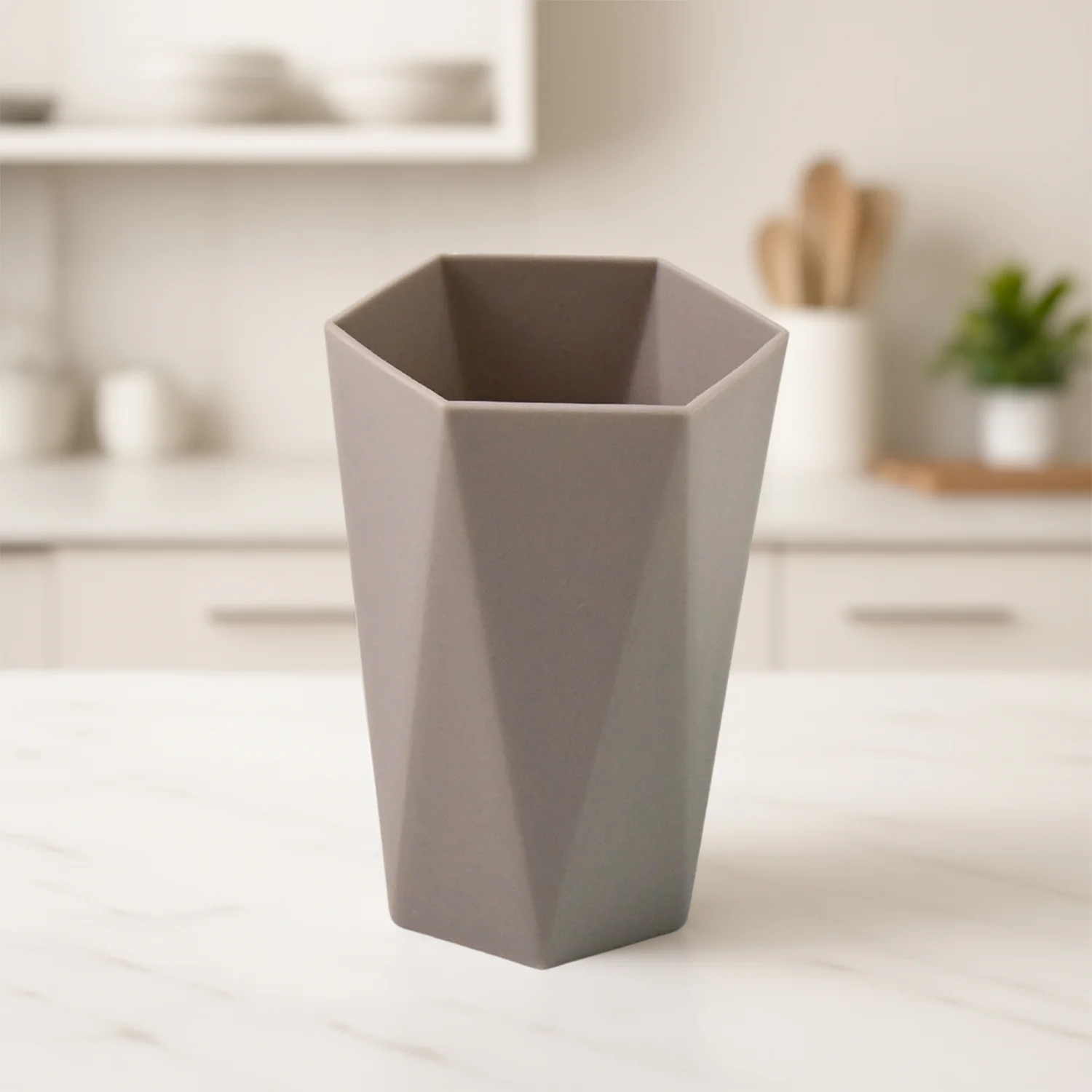 Hexagon Shape Small Plastic Drinking Glass (1 Pc) - Image 3