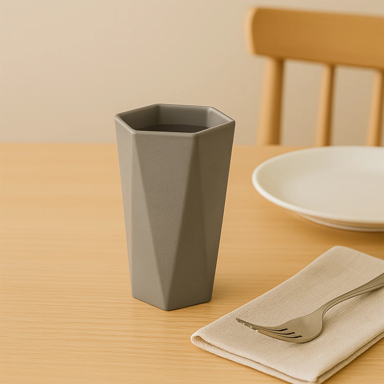 Hexagon Shape Small Plastic Drinking Glass (1 Pc) - Image 6