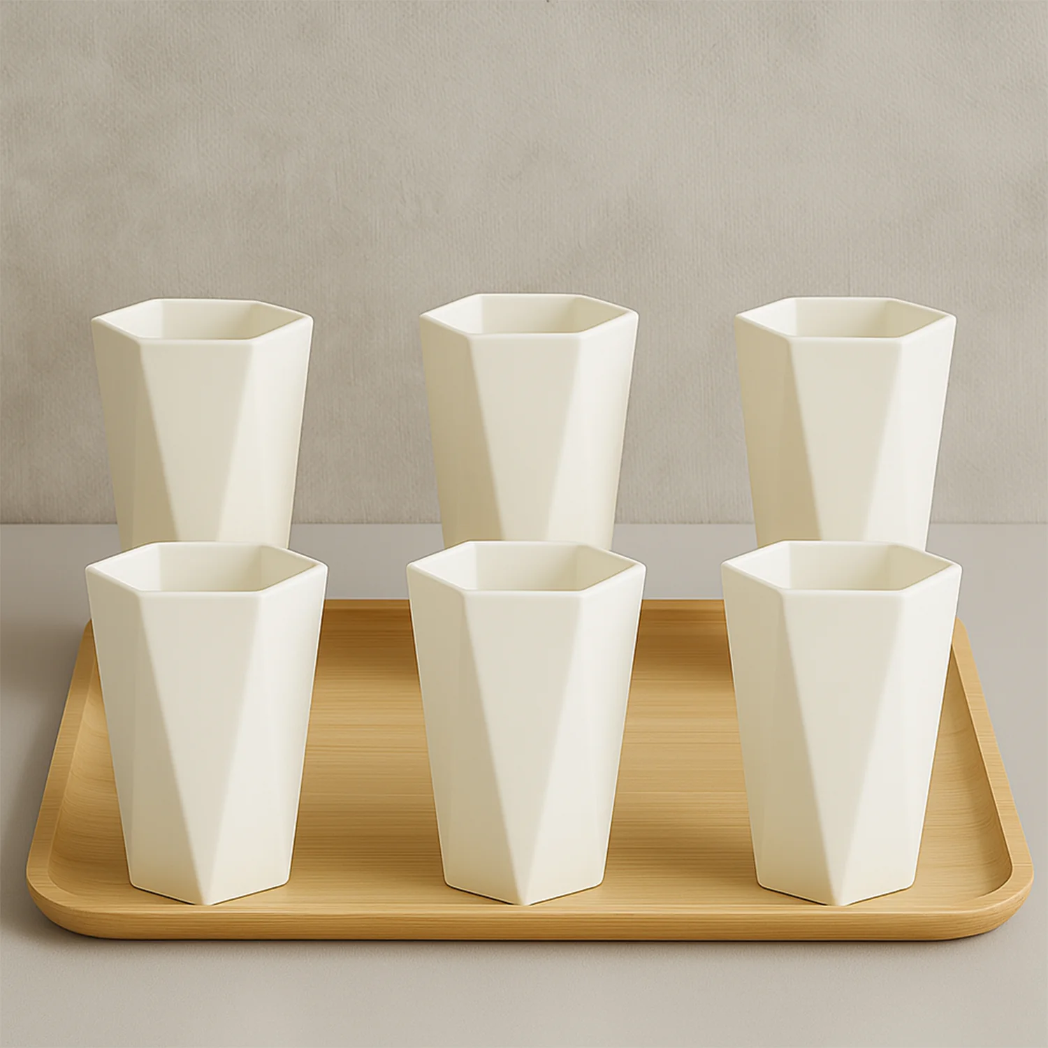 Hexagon Shape Plastic Drinking Glass Set (6 Pc) - Image 4
