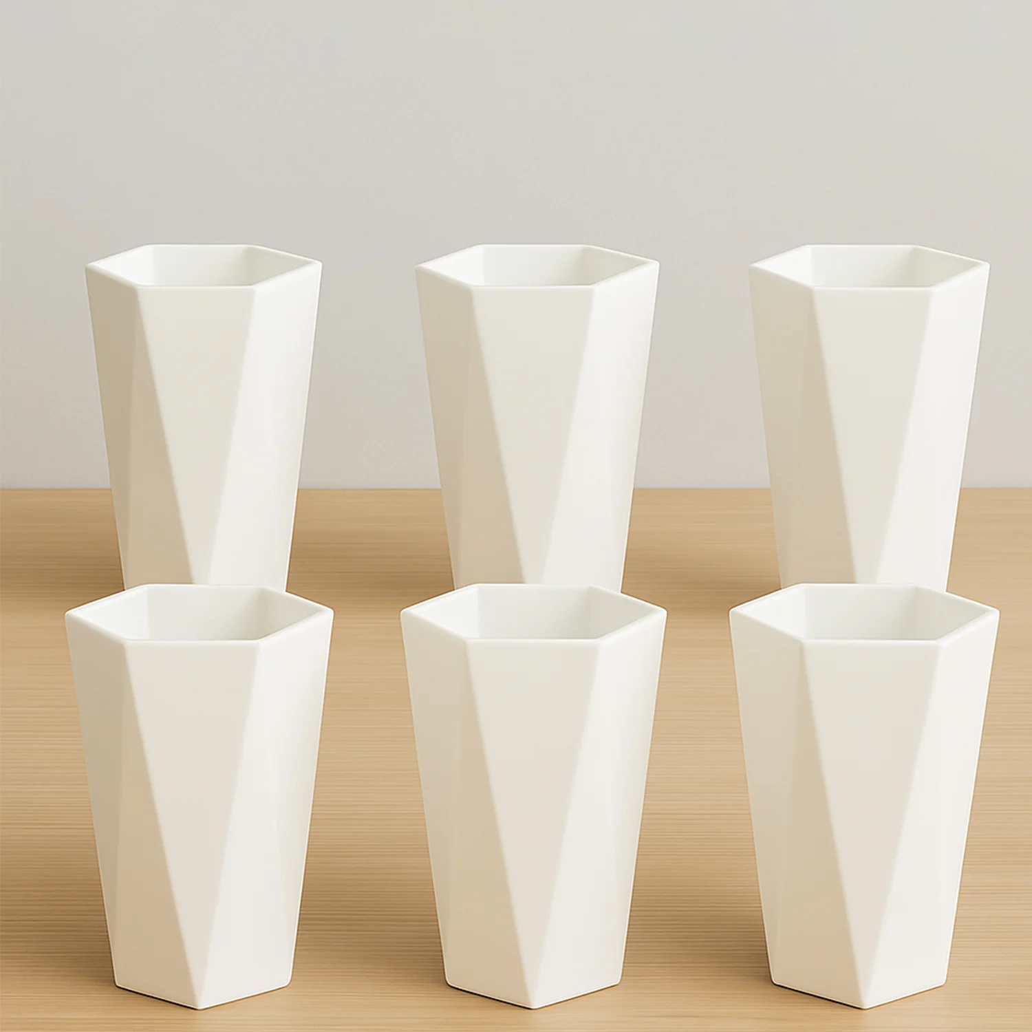 Hexagon Shape Plastic Drinking Glass Set (6 Pc) - Image 6