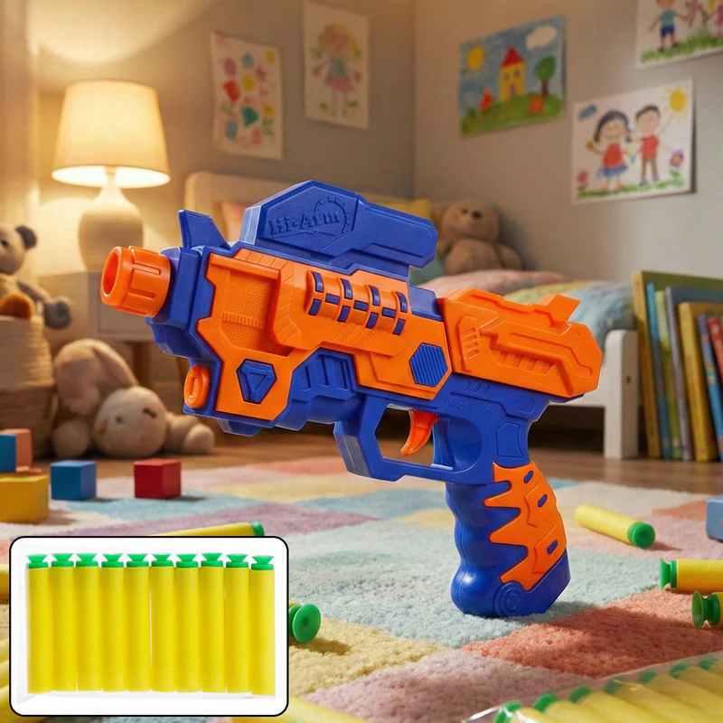 Hi-Arm Soft Bullet Gun with 10 Soft Bullets – High-Performance Toy Blaster for Kids - Image 2