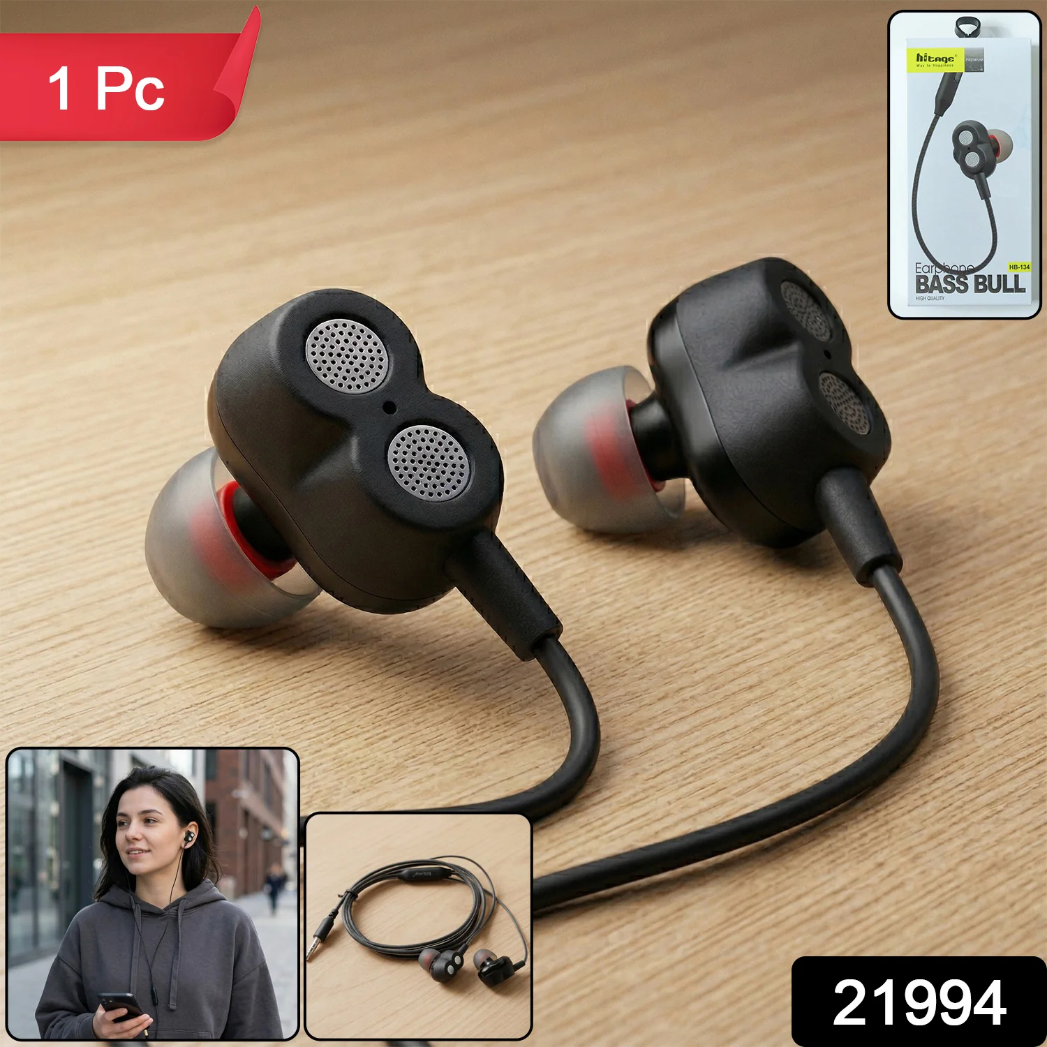 High Bass Stereo Sound Wired In Ear Earphones (1 Pc) - Image 2