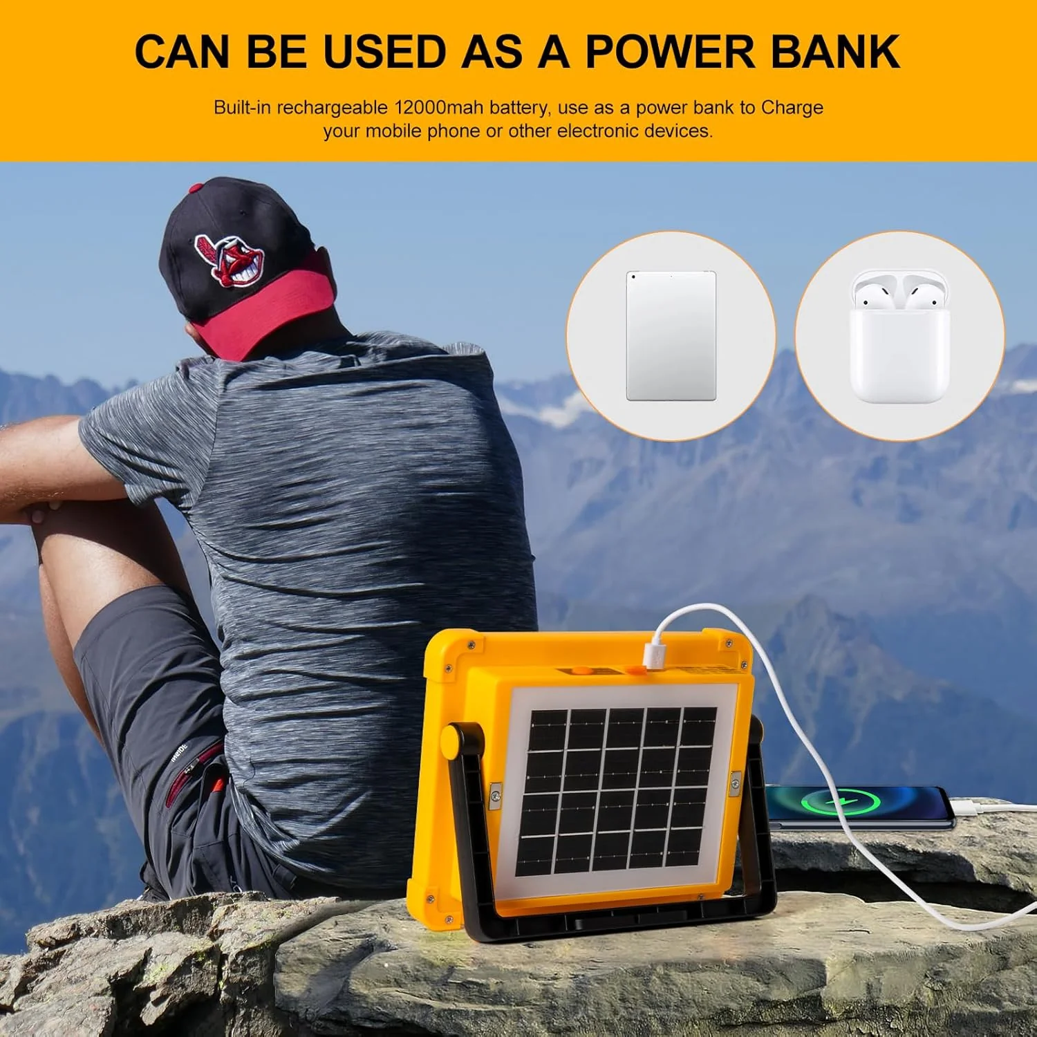 High-Brightness Solar LED Flood Light with Power Bank (1 Pc) - Image 10