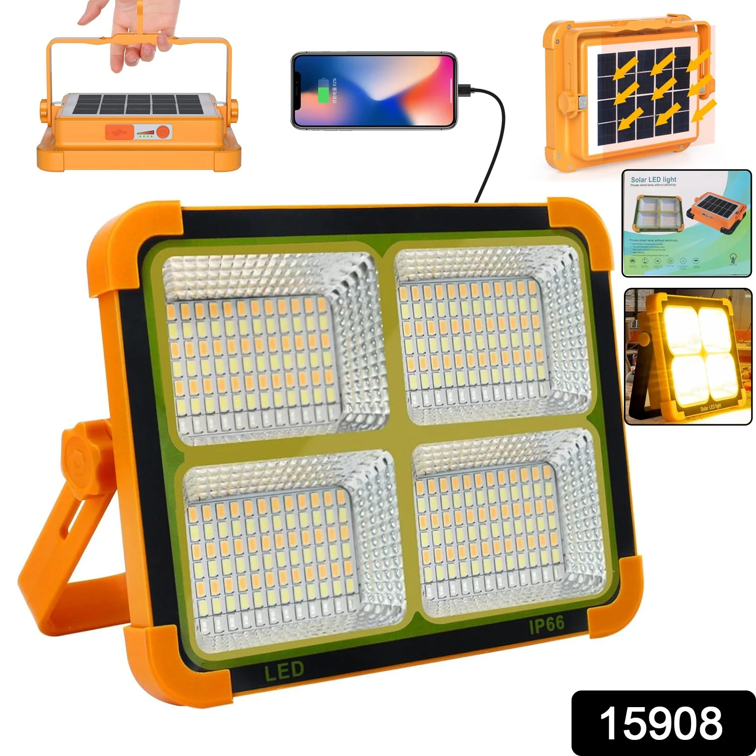High-Brightness Solar LED Flood Light with Power Bank (1 Pc) - Image 2