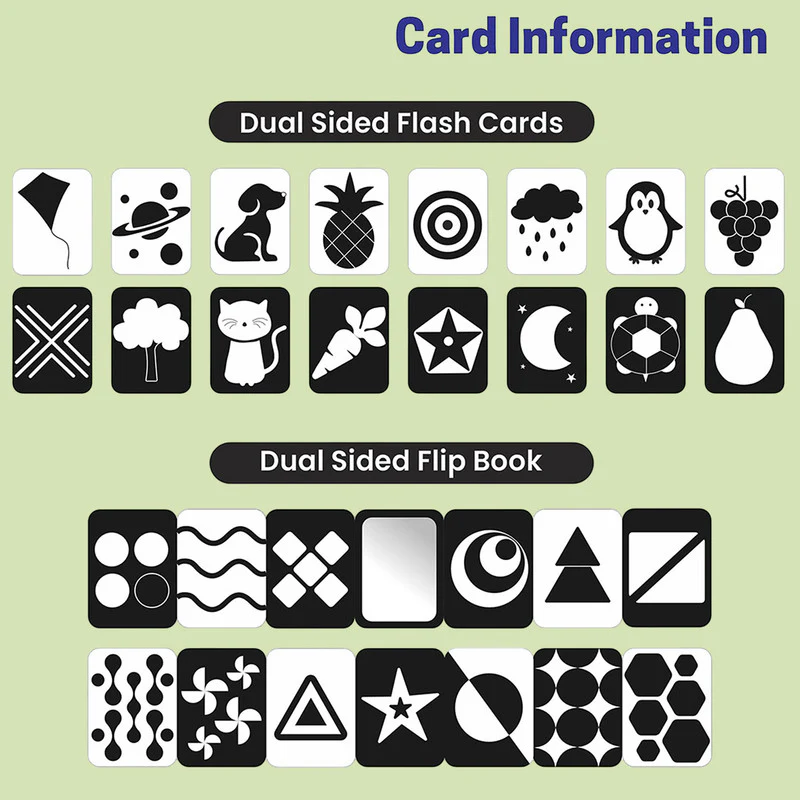 High-Contrast Flash Cards & Dual-Sided Flip Book for Newborns - Image 2